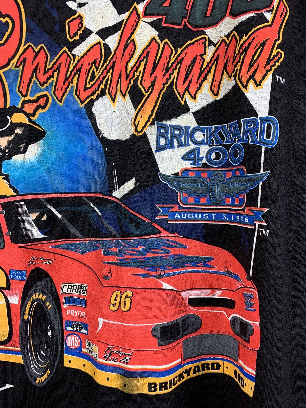 NASCAR 1996 Vintage NASCAR Brickyard 400 Racing Black T-Shirt Size US L / EU 52-54 / 3 - 9 Thumbnail
