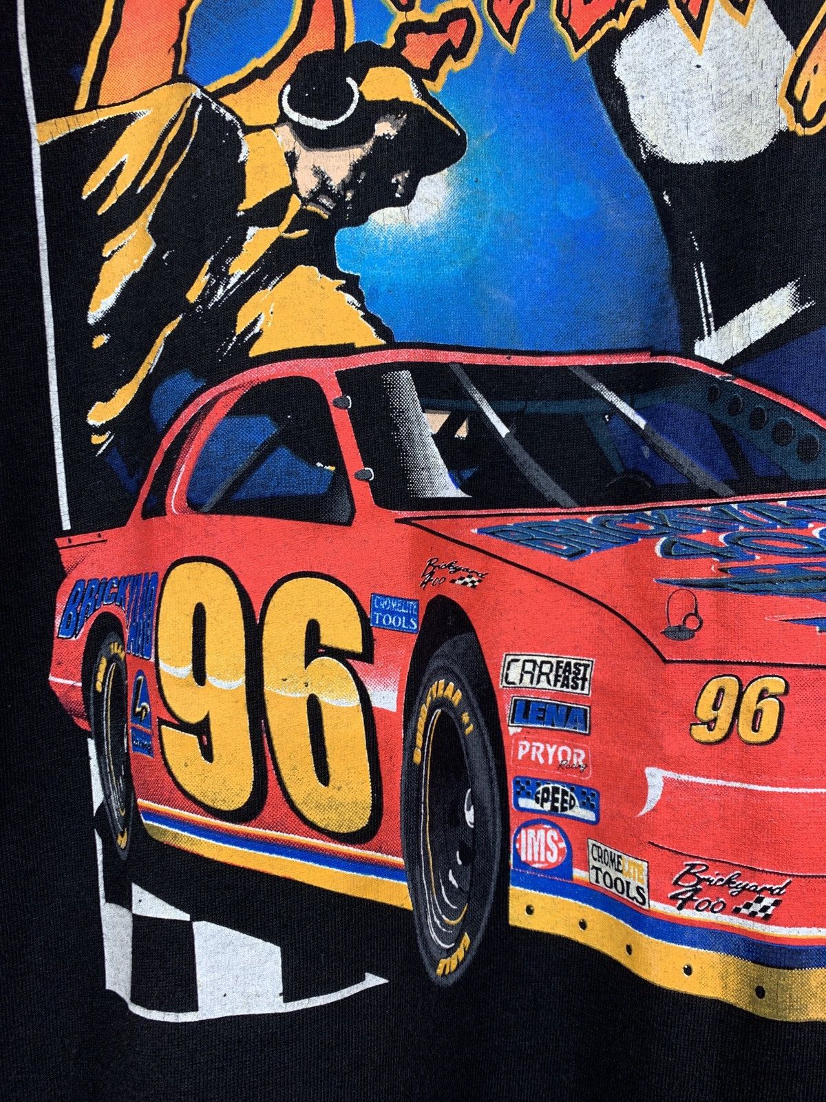 NASCAR 1996 Vintage NASCAR Brickyard 400 Racing Black T-Shirt Size US L / EU 52-54 / 3 - 8 Thumbnail