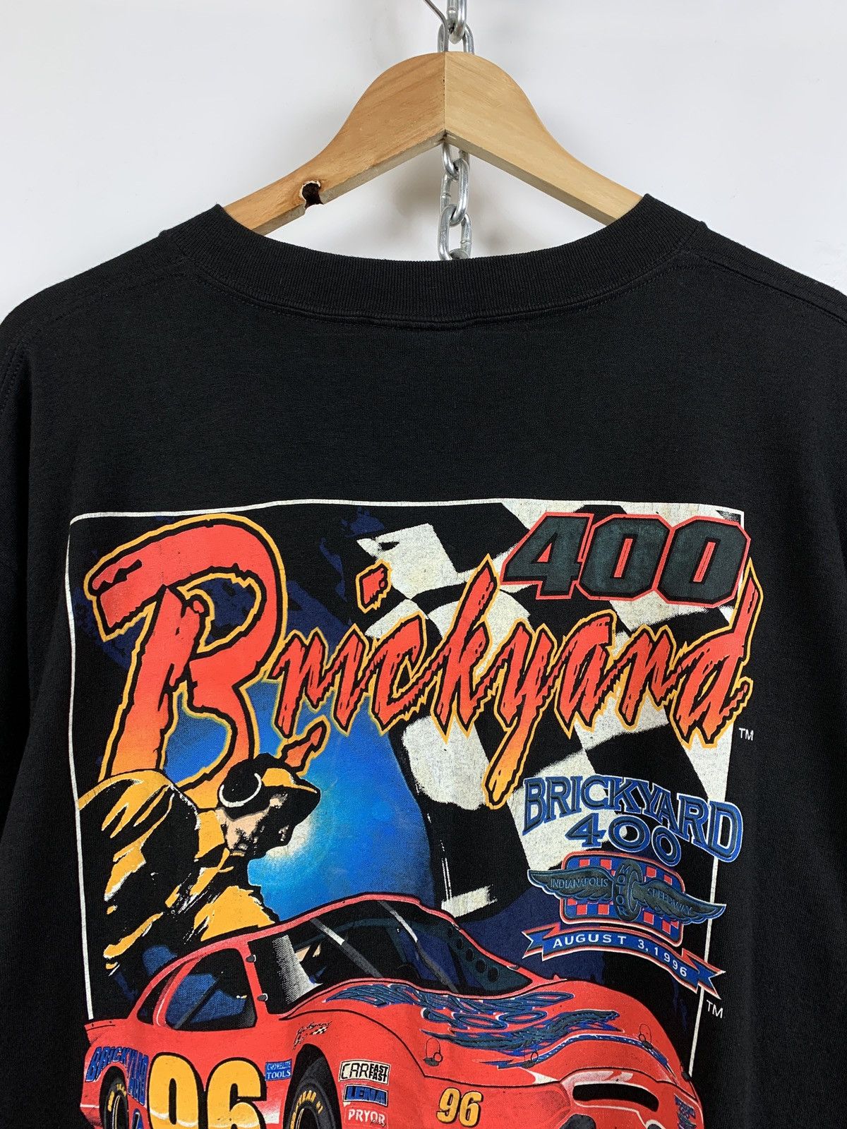 NASCAR 1996 Vintage NASCAR Brickyard 400 Racing Black T-Shirt Size US L / EU 52-54 / 3 - 5 Thumbnail