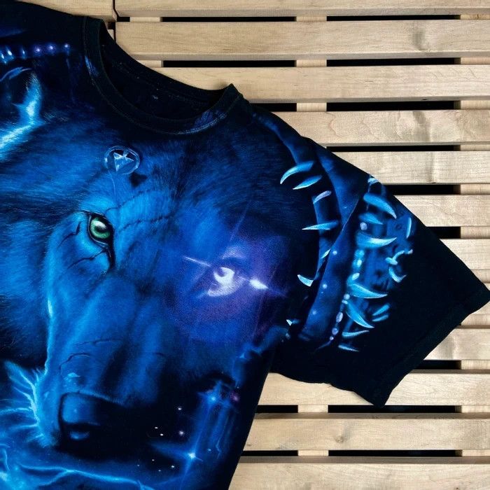 Vintage Mens Vintage T Shirt Wolf Graphic Print Size XL/XXL 2001 Size US XXL / EU 58 / 5 - 2 Thumbnail