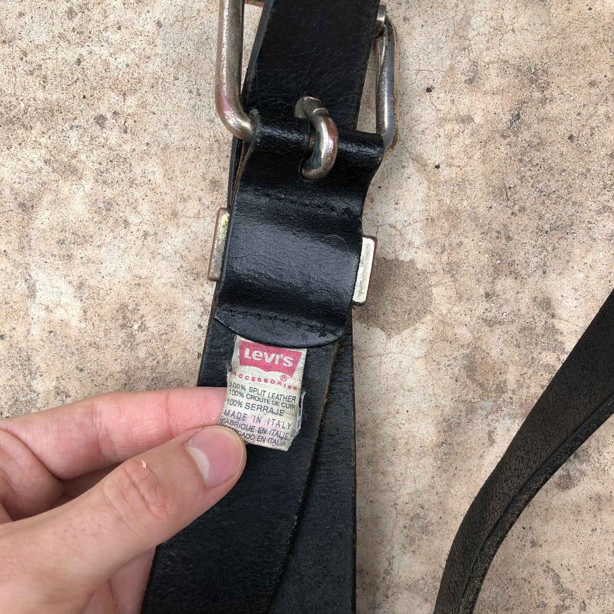 Genuine Leather × Levi's × Vintage Levi’s vintage leather belt made in Italy 🇮🇹 Y2K Size 34 - 3 Thumbnail