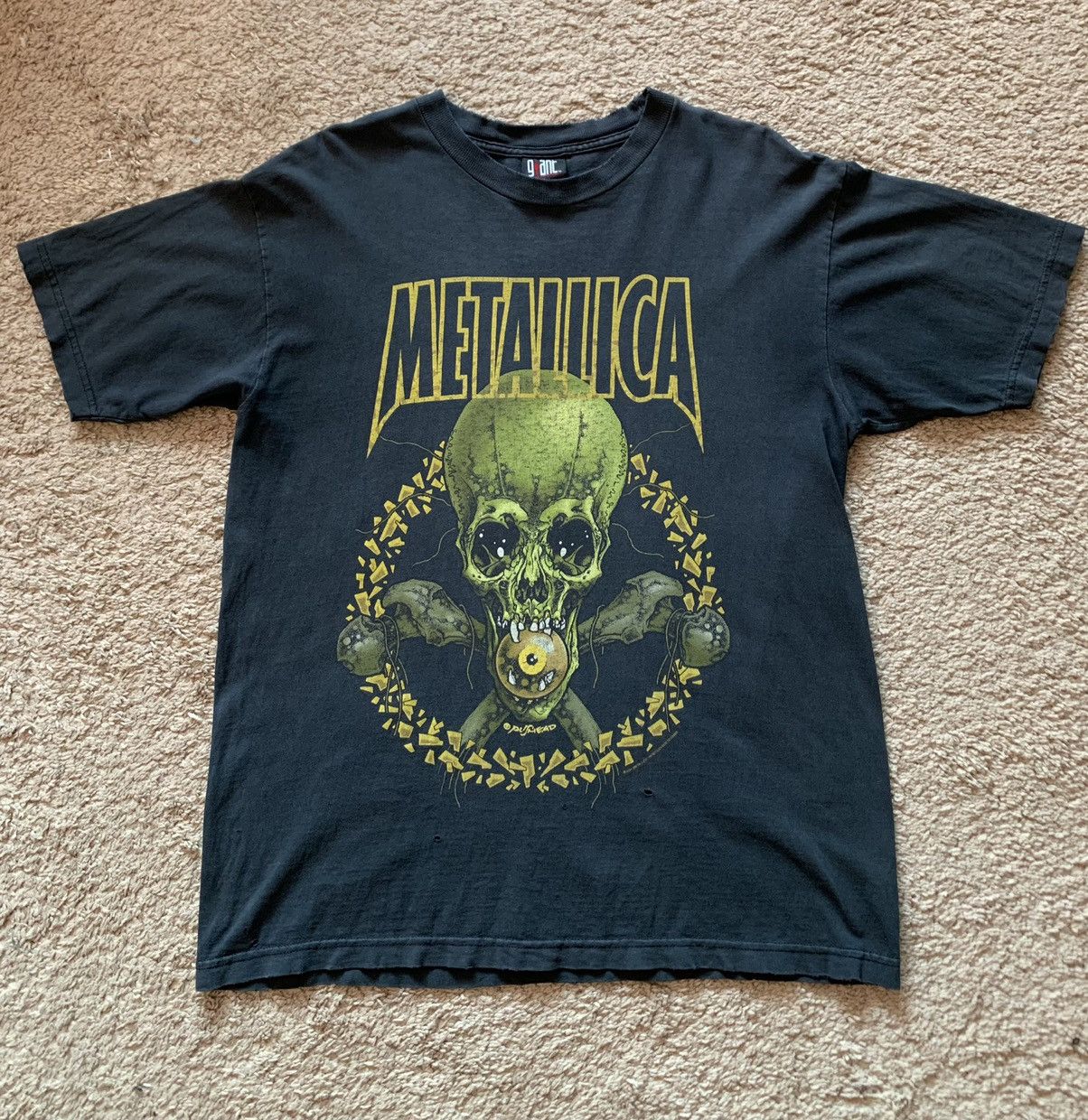 Band Tees × Metallica × Vintage No leaf clover pushead skull giant 