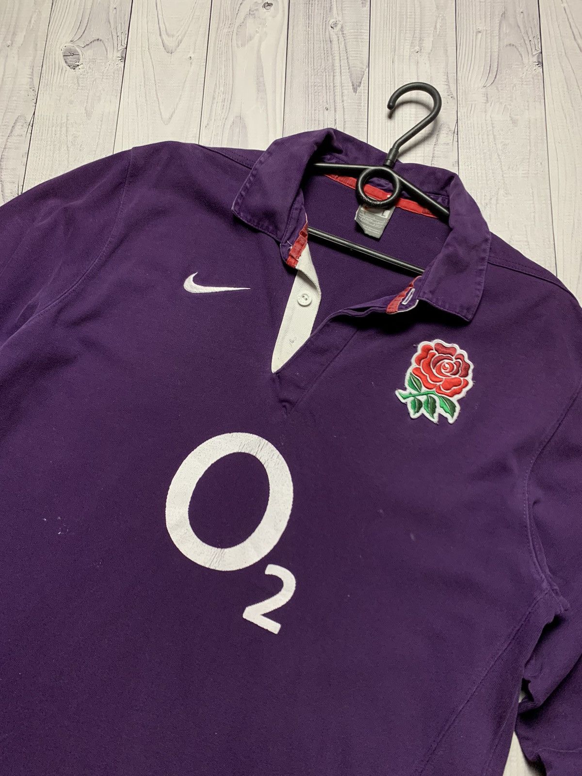 Vintage Vintage Nike rugby England jersey purple rare away size M/L Size US L / EU 52-54 / 3 - 2 Thumbnail