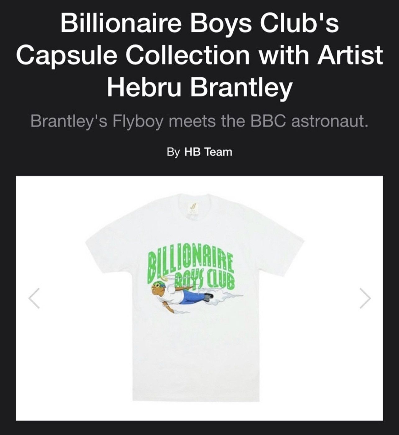Billionaire Boys Club × Hebru Brantley Final Price Drop BBC X Hebru Brantley Billionaire Boys Club Size US S / EU 44-46 / 1 - 5 Thumbnail