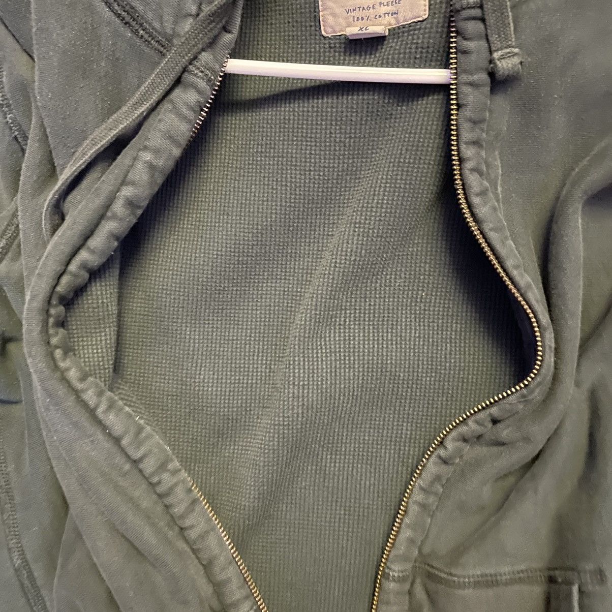 J.Crew Dark Green Vintage 90s Zip-Up Jacket Size US XL / EU 56 / 4 - 4 Thumbnail