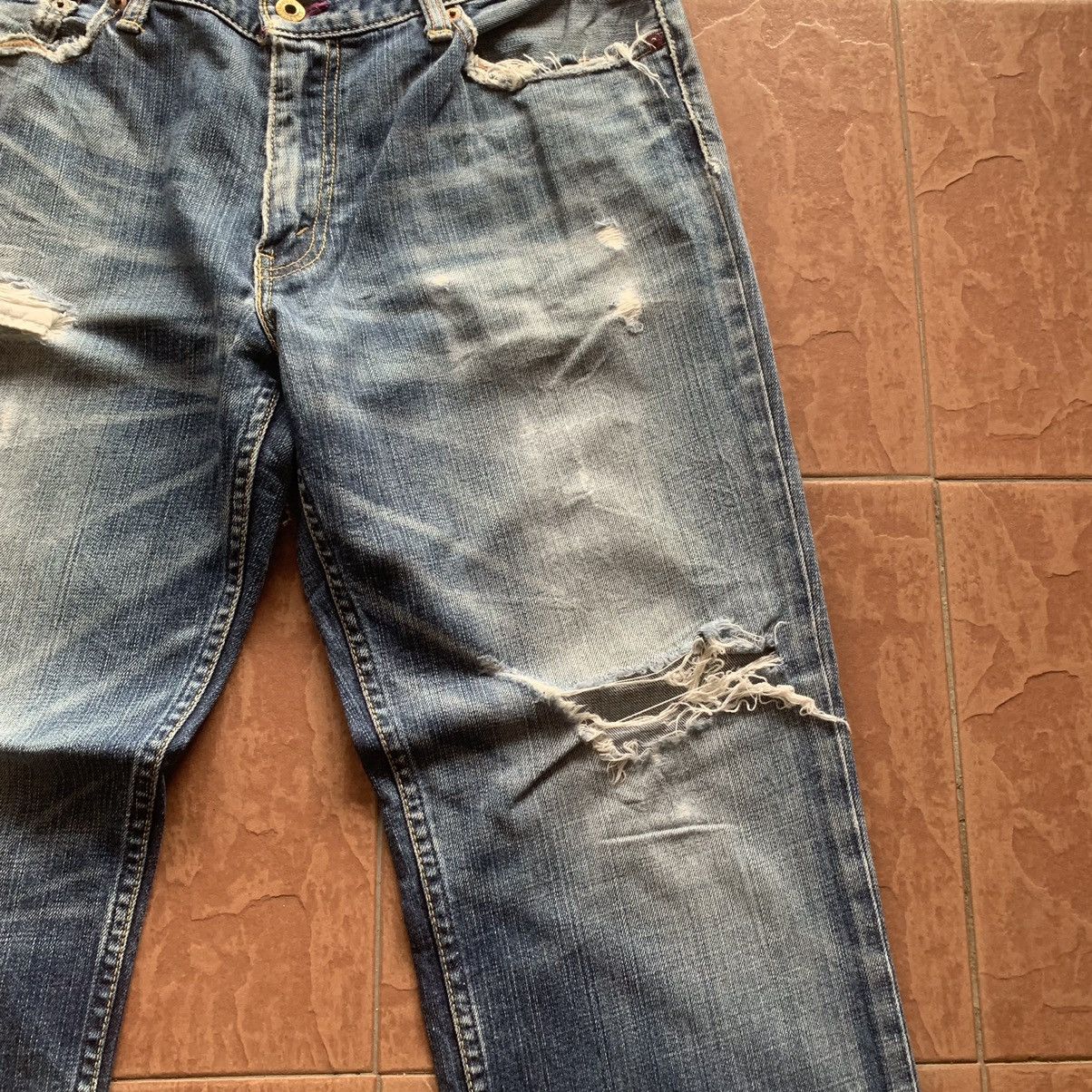 Levi's Vintage Clothing × Vintage LEVI’S 502 JEANS LEVIS DISTRESSED DENIM PANTS TROUSERS Size US 32 / EU 48 - 5 Thumbnail