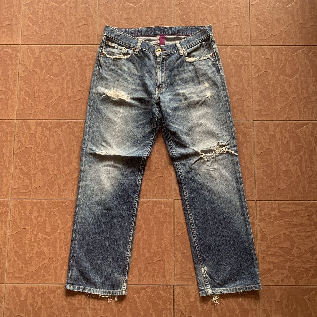 Levi's Vintage Clothing × Vintage LEVI’S 502 JEANS LEVIS DISTRESSED DENIM PANTS TROUSERS Size US 32 / EU 48 - 1 Thumbnail