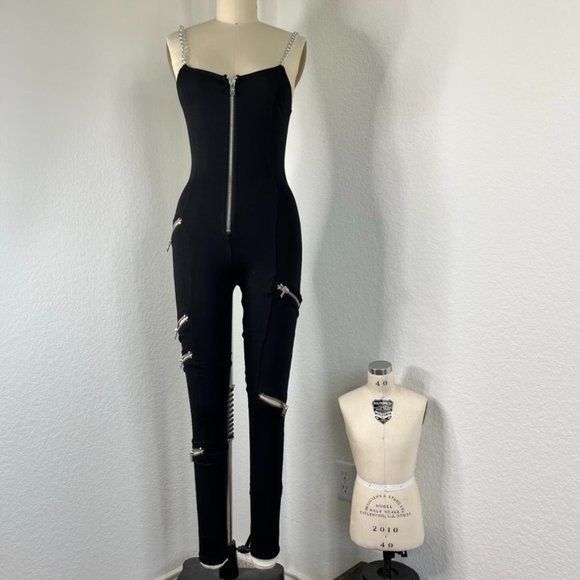 Designer DOLLS KILL Poster Girl Zipper Jumpsuit Onesie Size 27" / US 4 / IT 40 - 1 Thumbnail