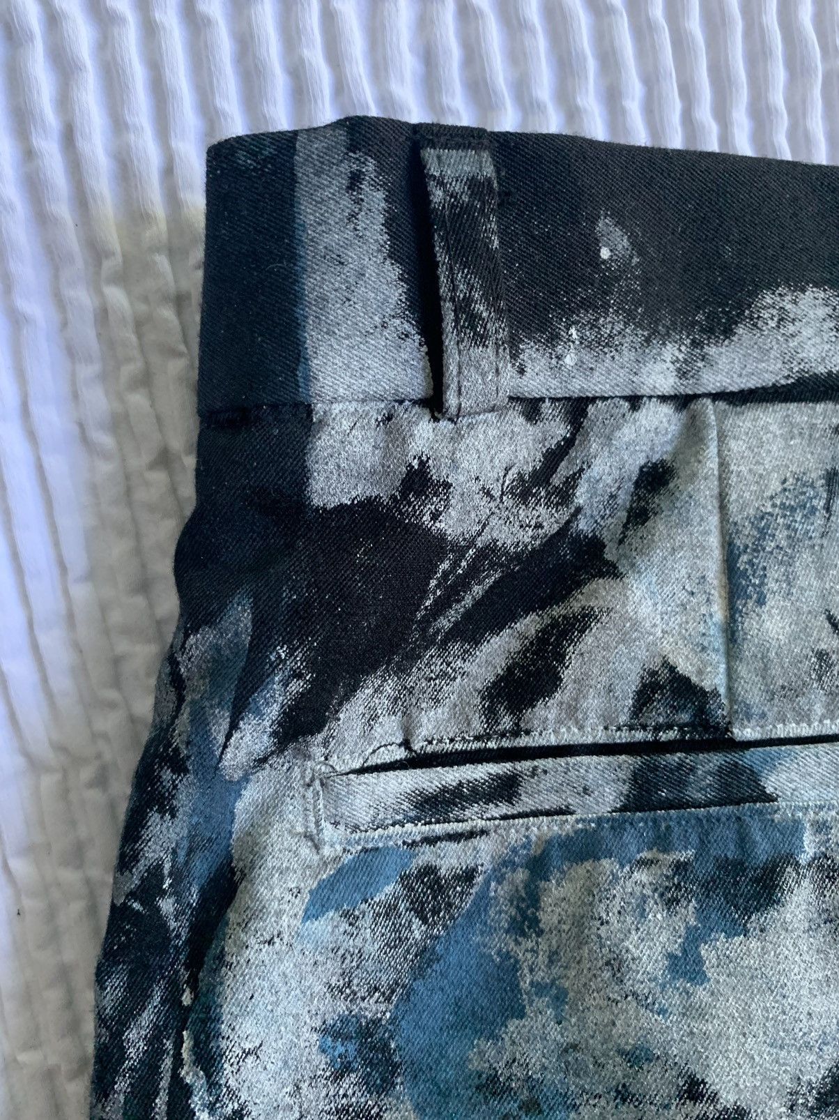 Handmade Painted Pleated Pants Size US 33 - 14 Thumbnail