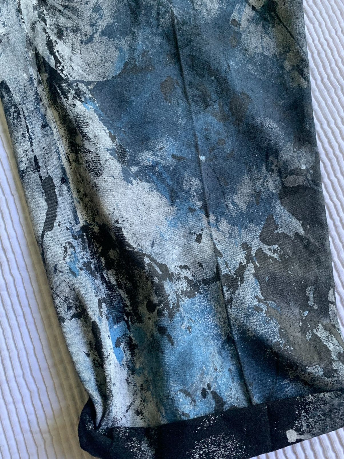 Handmade Painted Pleated Pants Size US 33 - 8 Thumbnail