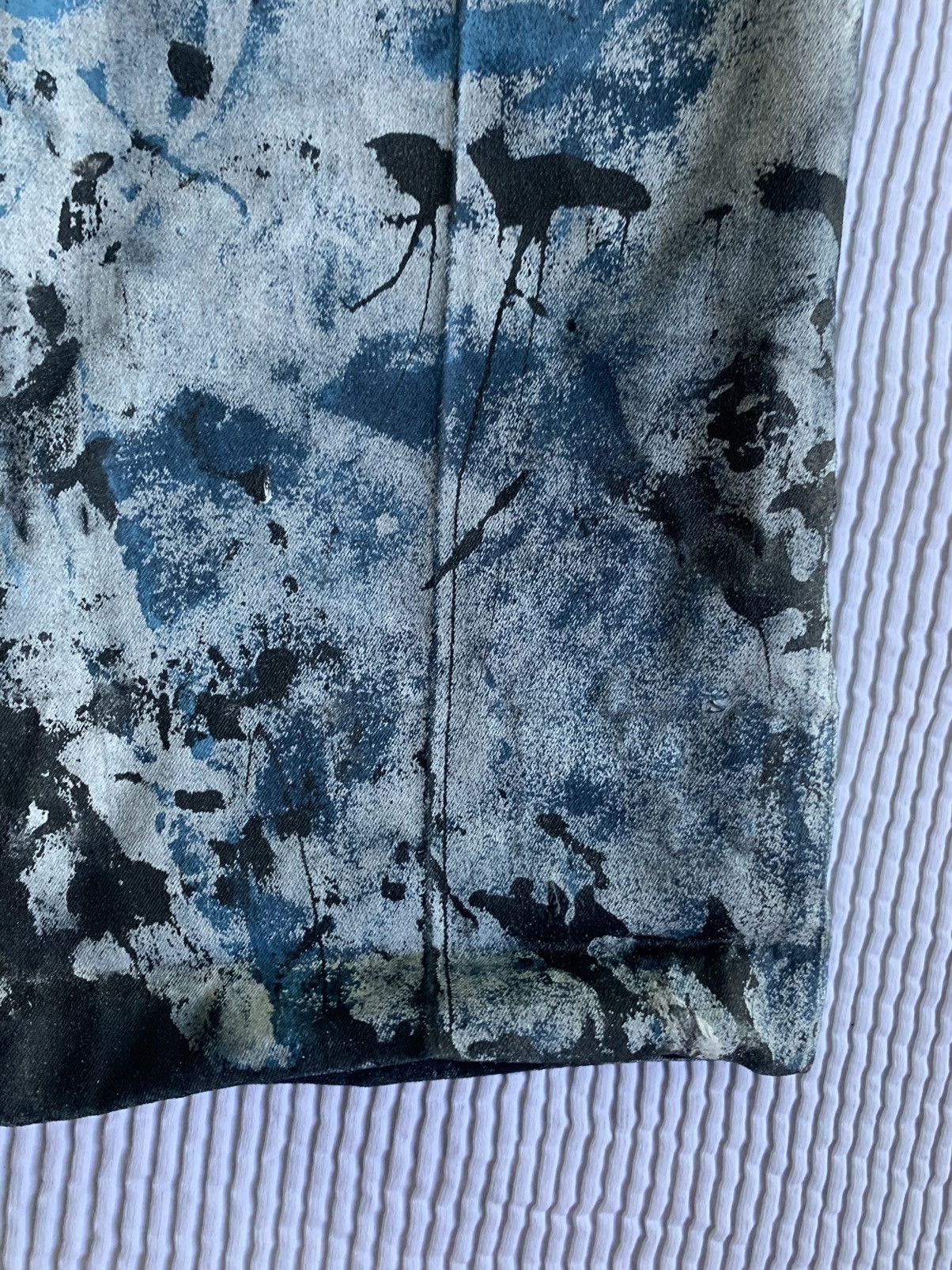 Handmade Painted Pleated Pants Size US 33 - 9 Thumbnail