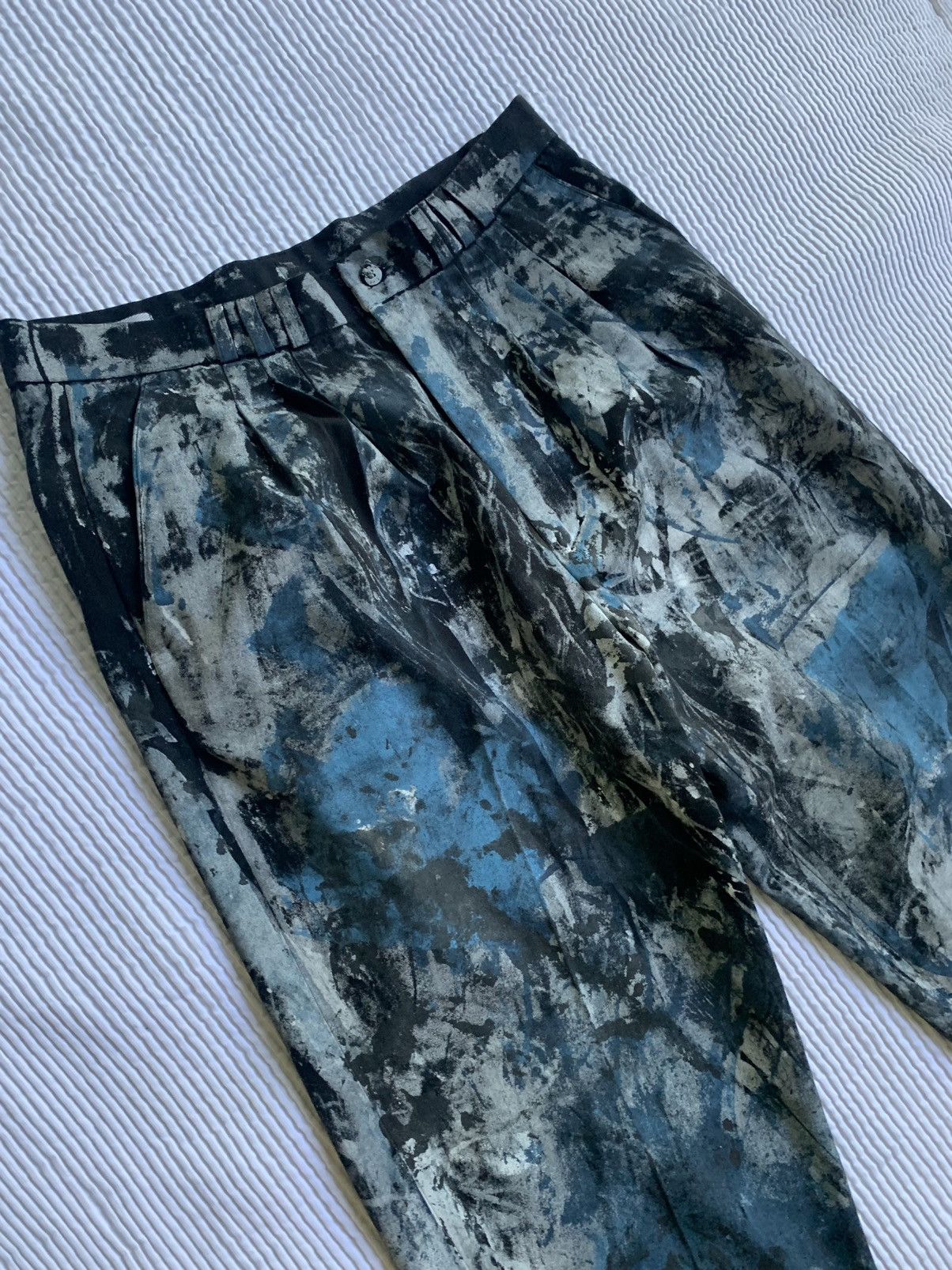 Handmade Painted Pleated Pants Size US 33 - 5 Thumbnail