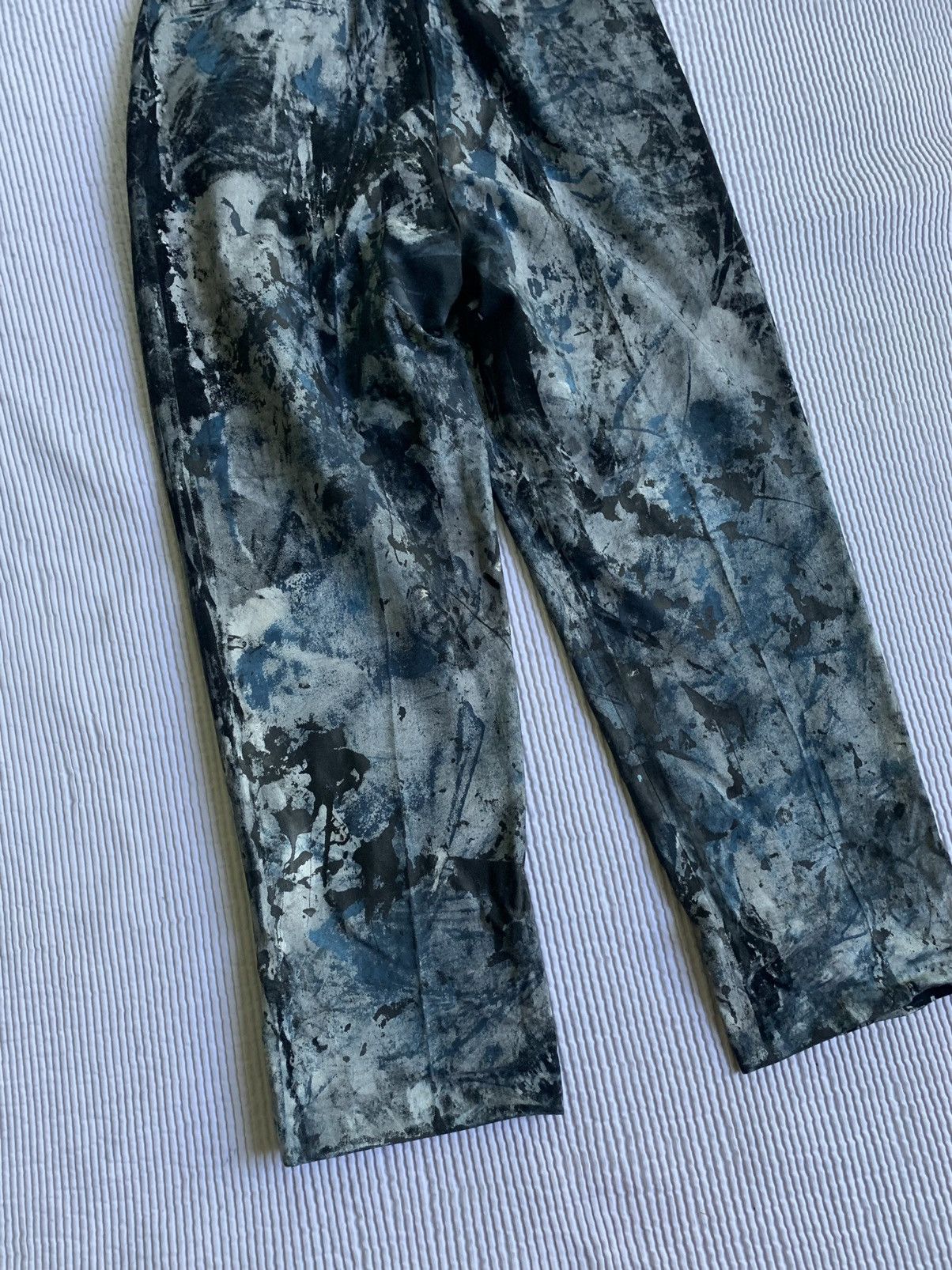 Handmade Painted Pleated Pants Size US 33 - 11 Thumbnail