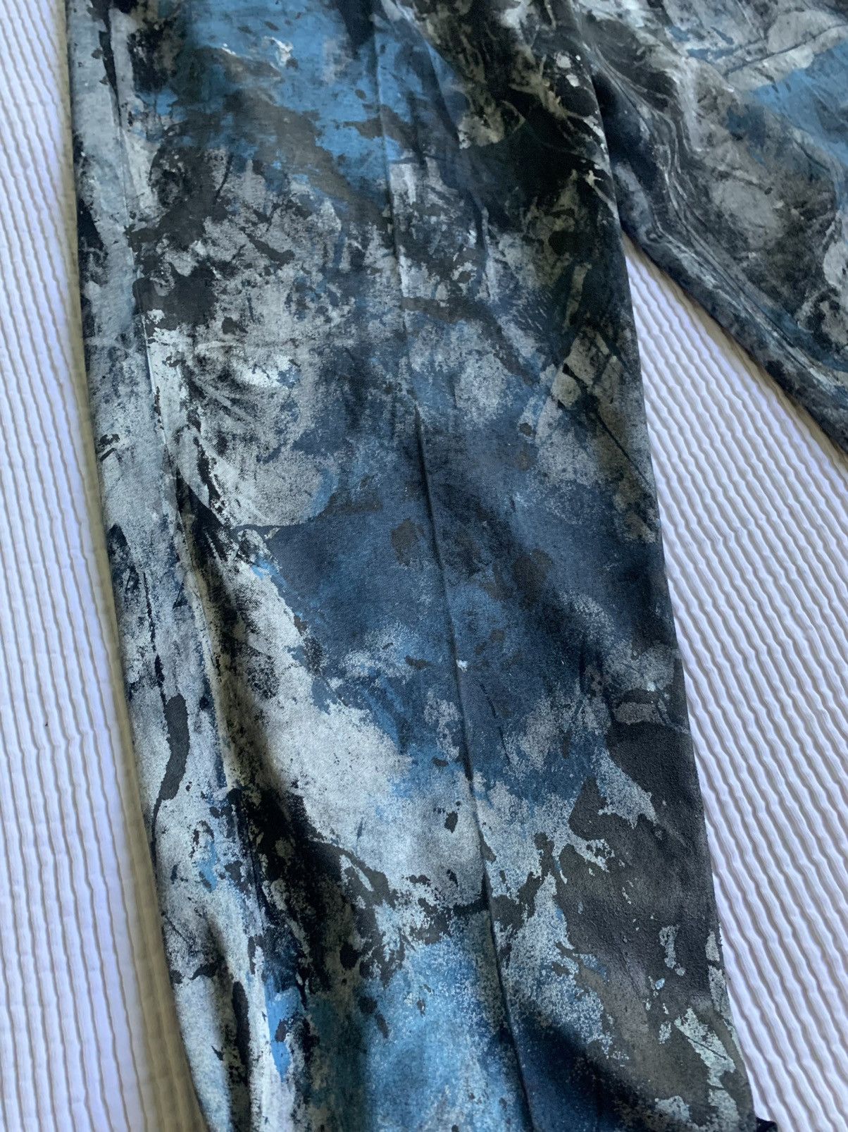 Handmade Painted Pleated Pants Size US 33 - 7 Thumbnail