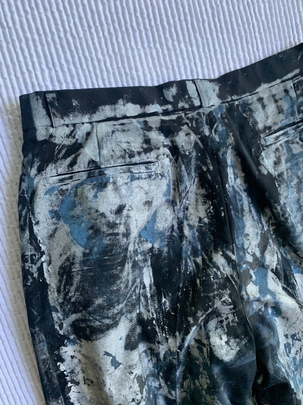 Handmade Painted Pleated Pants Size US 33 - 13 Thumbnail