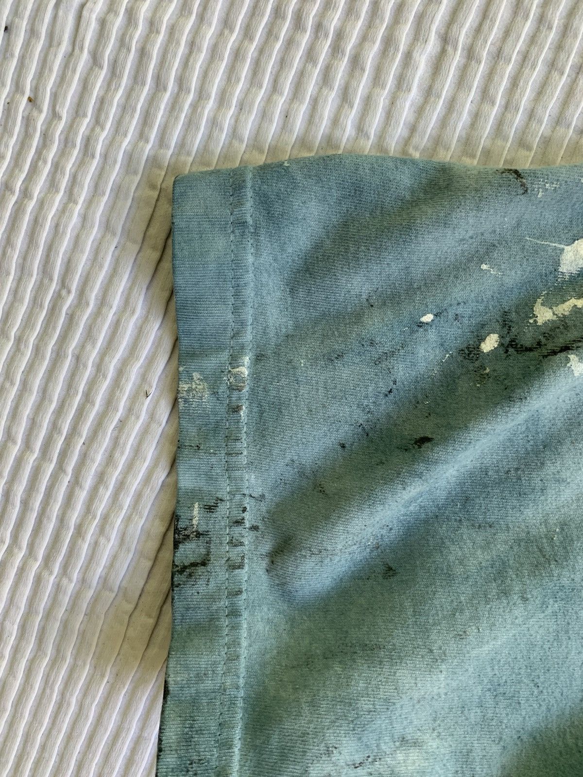 Handmade Light Blue Painted Tee Size US L / EU 52-54 / 3 - 10 Thumbnail