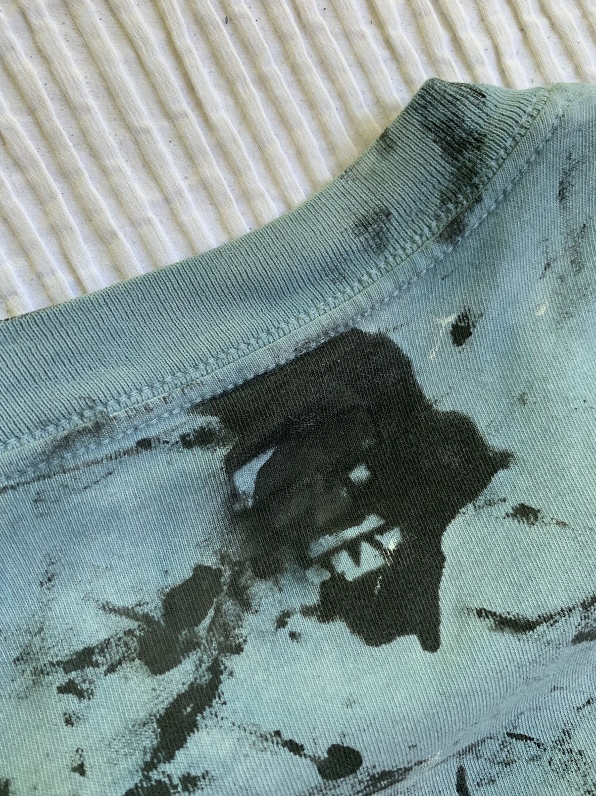 Handmade Light Blue Painted Tee Size US L / EU 52-54 / 3 - 19 Thumbnail