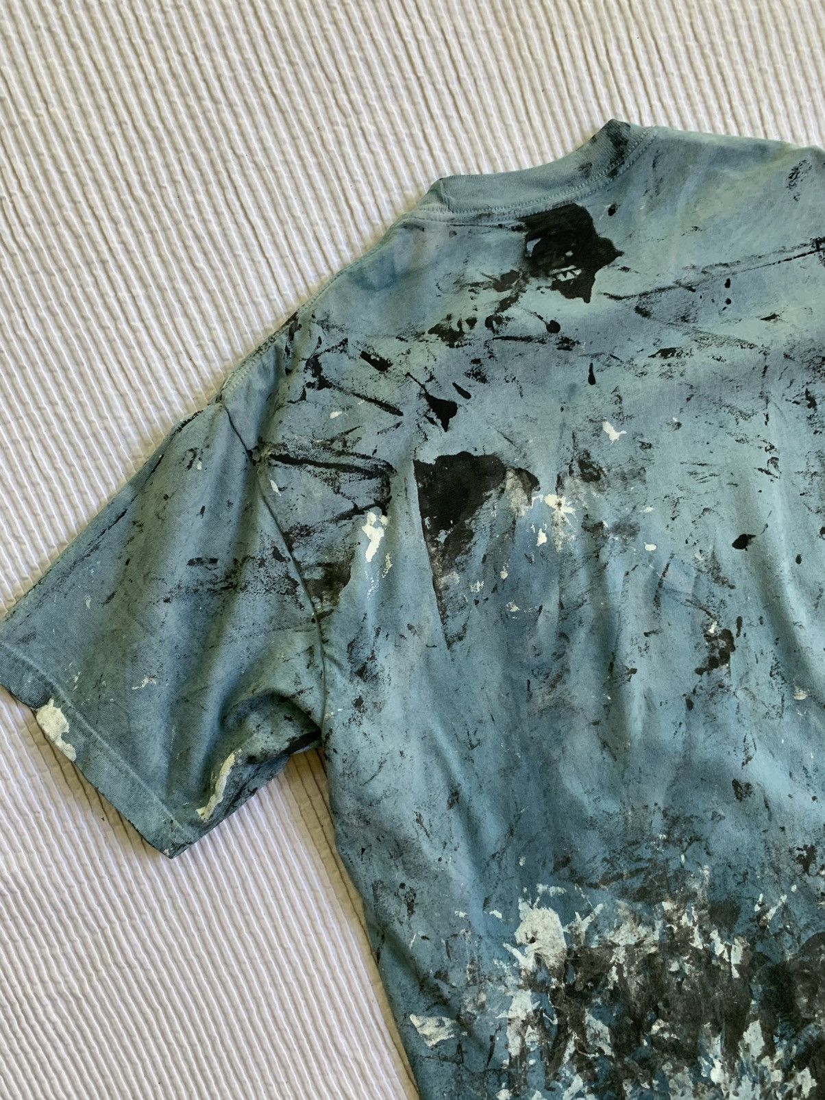 Handmade Light Blue Painted Tee Size US L / EU 52-54 / 3 - 18 Thumbnail