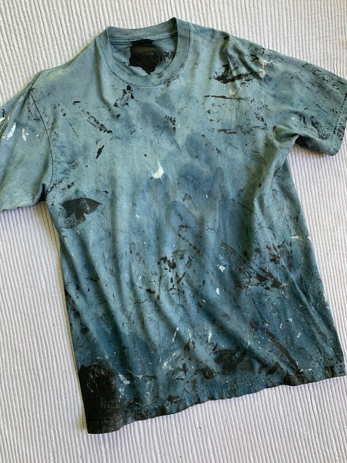 Handmade Light Blue Painted Tee Size US L / EU 52-54 / 3 - 12 Thumbnail