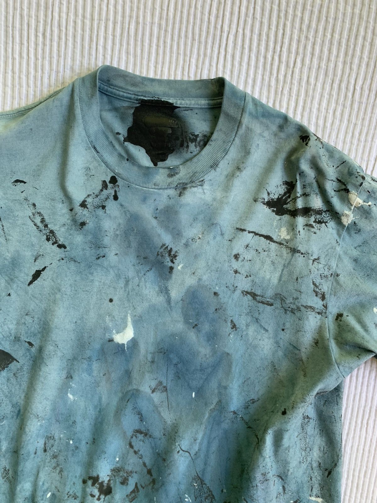 Handmade Light Blue Painted Tee Size US L / EU 52-54 / 3 - 3 Thumbnail