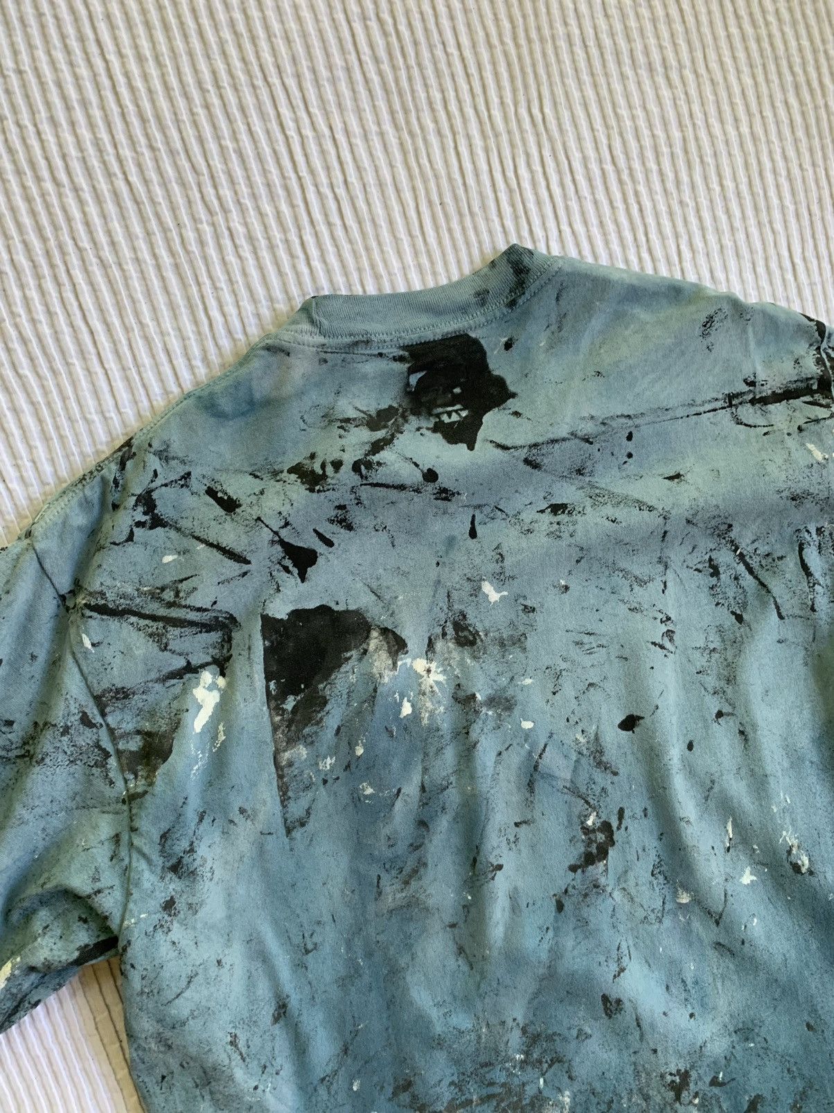 Handmade Light Blue Painted Tee Size US L / EU 52-54 / 3 - 21 Thumbnail