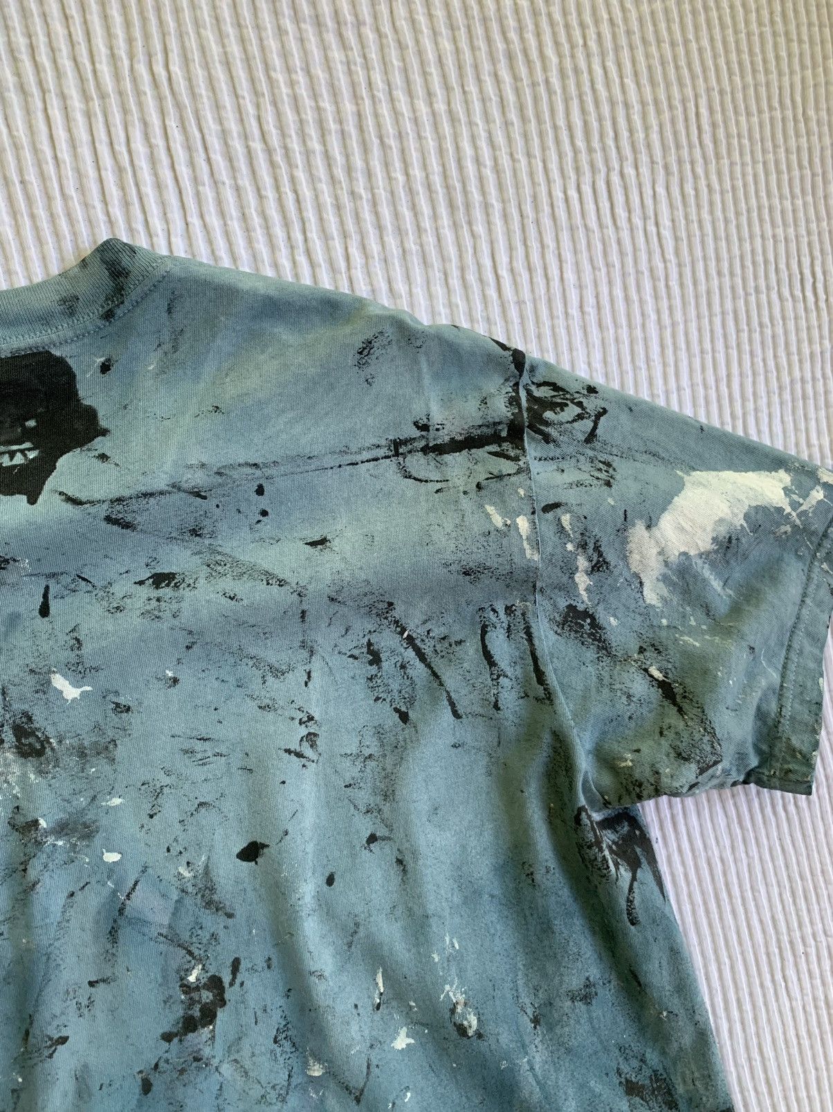 Handmade Light Blue Painted Tee Size US L / EU 52-54 / 3 - 20 Thumbnail