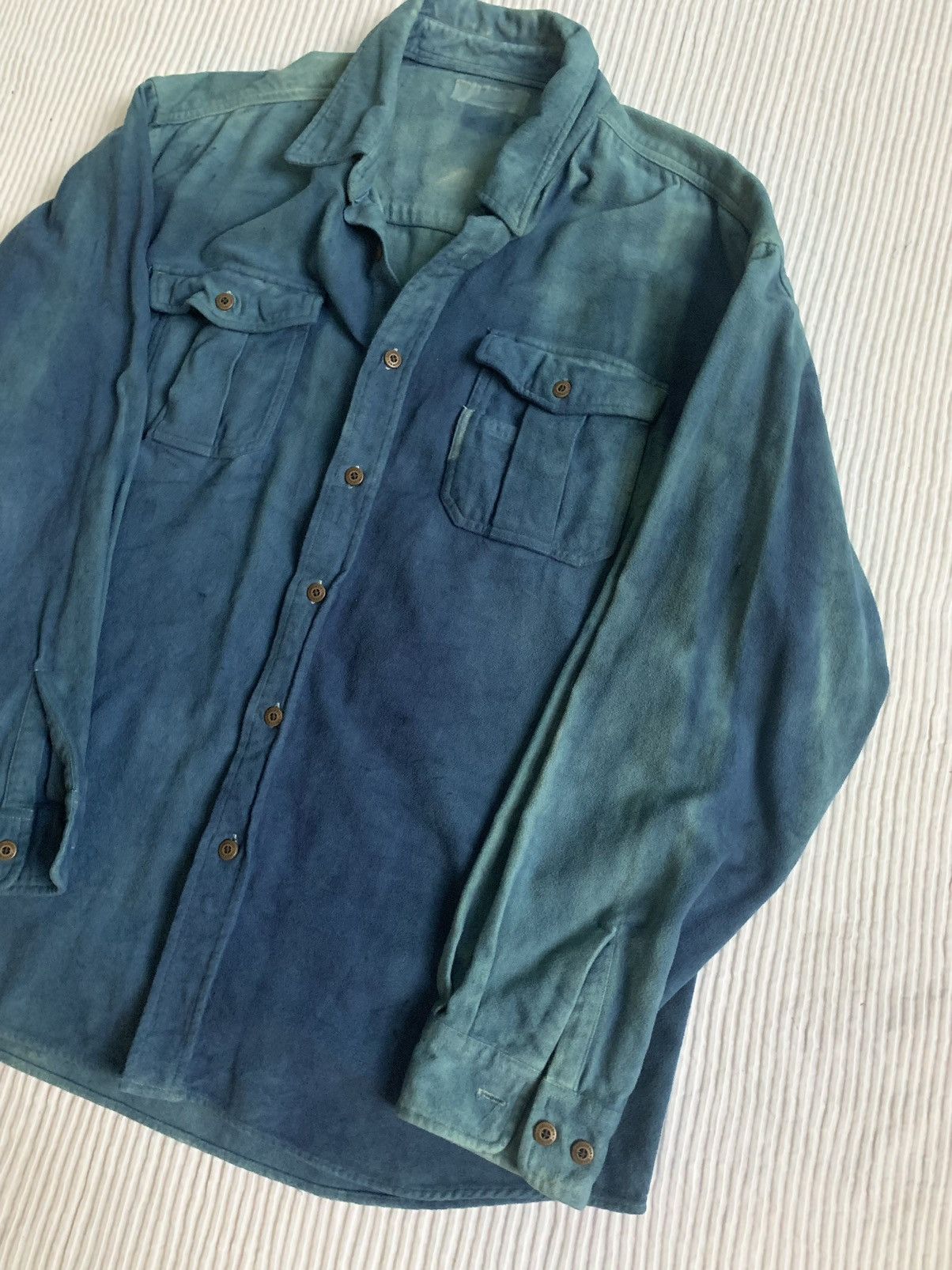 Handmade Moleskin Indigo Vintage Sport Shirt Size US L / EU 52-54 / 3 - 14 Thumbnail