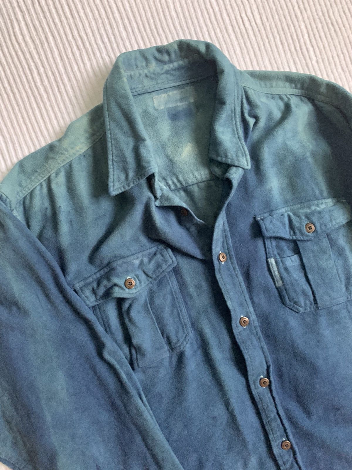 Handmade Moleskin Indigo Vintage Sport Shirt Size US L / EU 52-54 / 3 - 7 Thumbnail