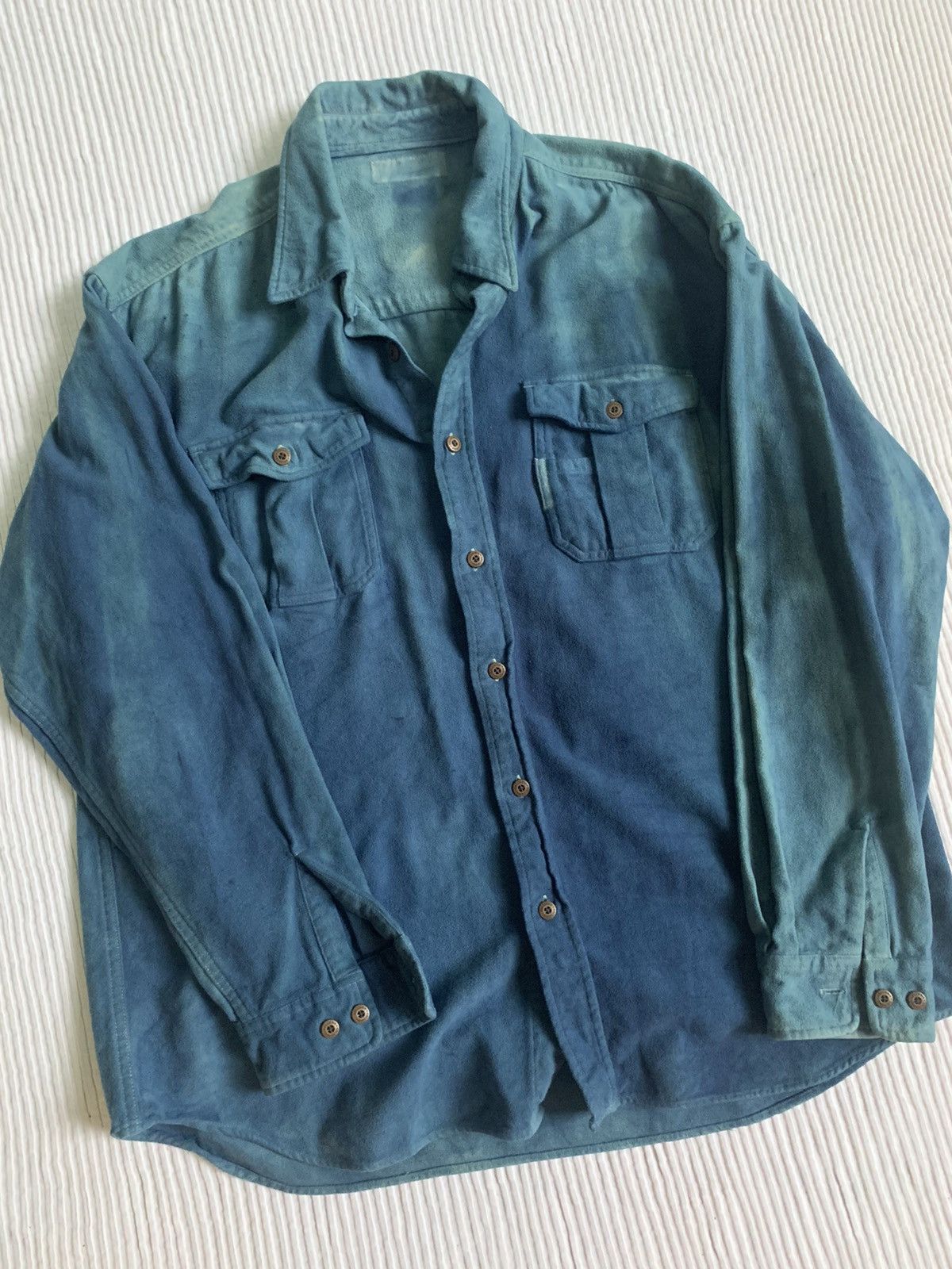 Handmade Moleskin Indigo Vintage Sport Shirt Size US L / EU 52-54 / 3 - 12 Thumbnail