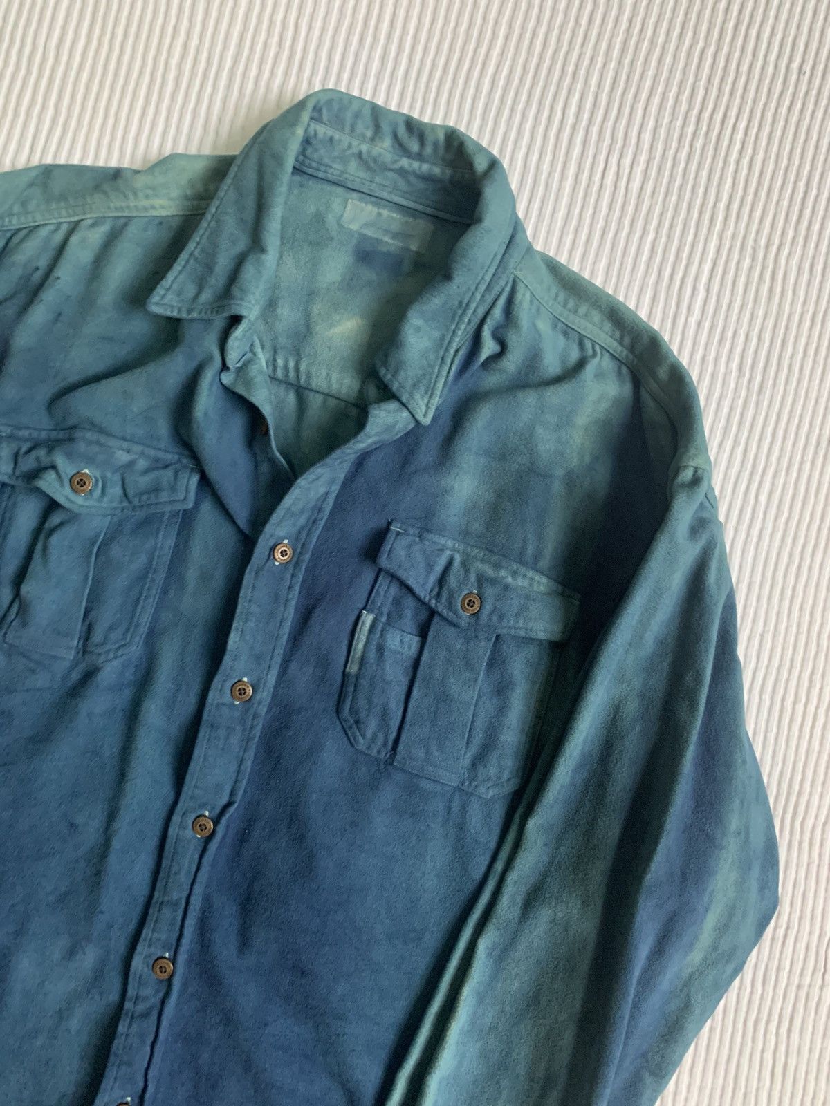 Handmade Moleskin Indigo Vintage Sport Shirt Size US L / EU 52-54 / 3 - 3 Thumbnail