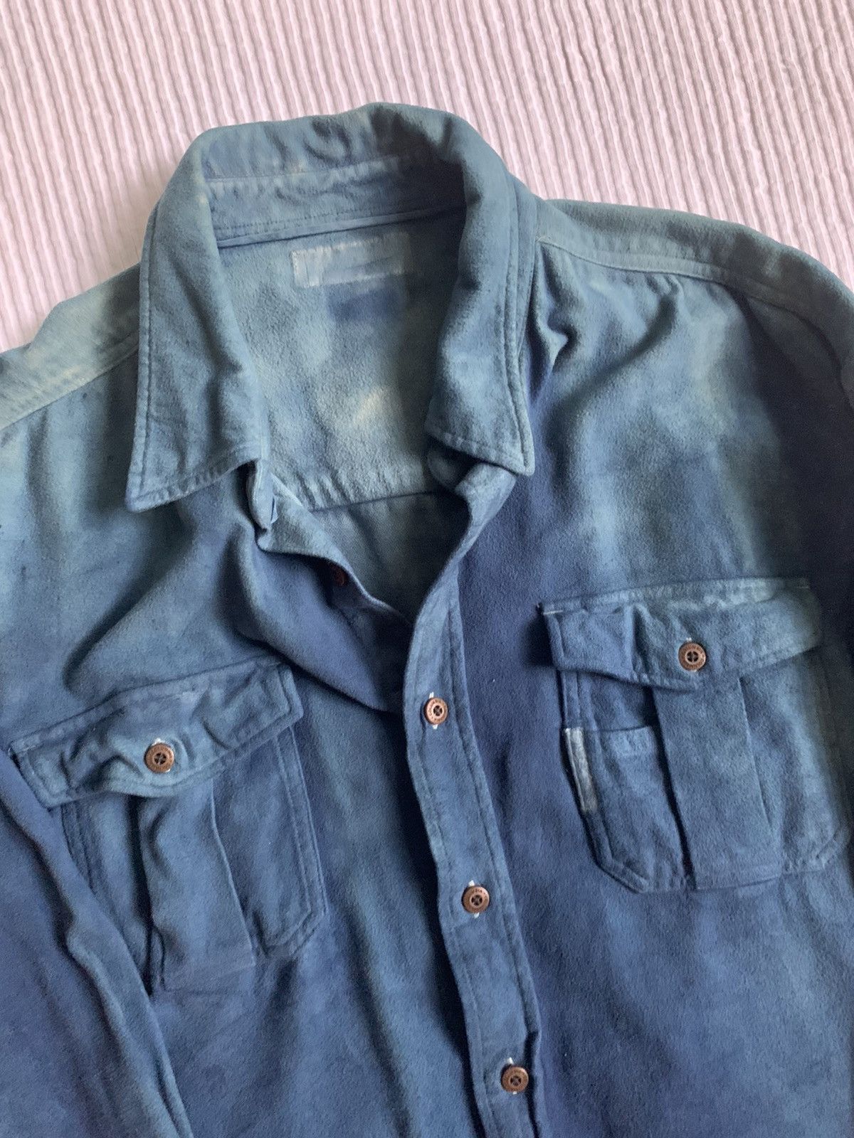 Handmade Moleskin Indigo Vintage Sport Shirt Size US L / EU 52-54 / 3 - 10 Thumbnail