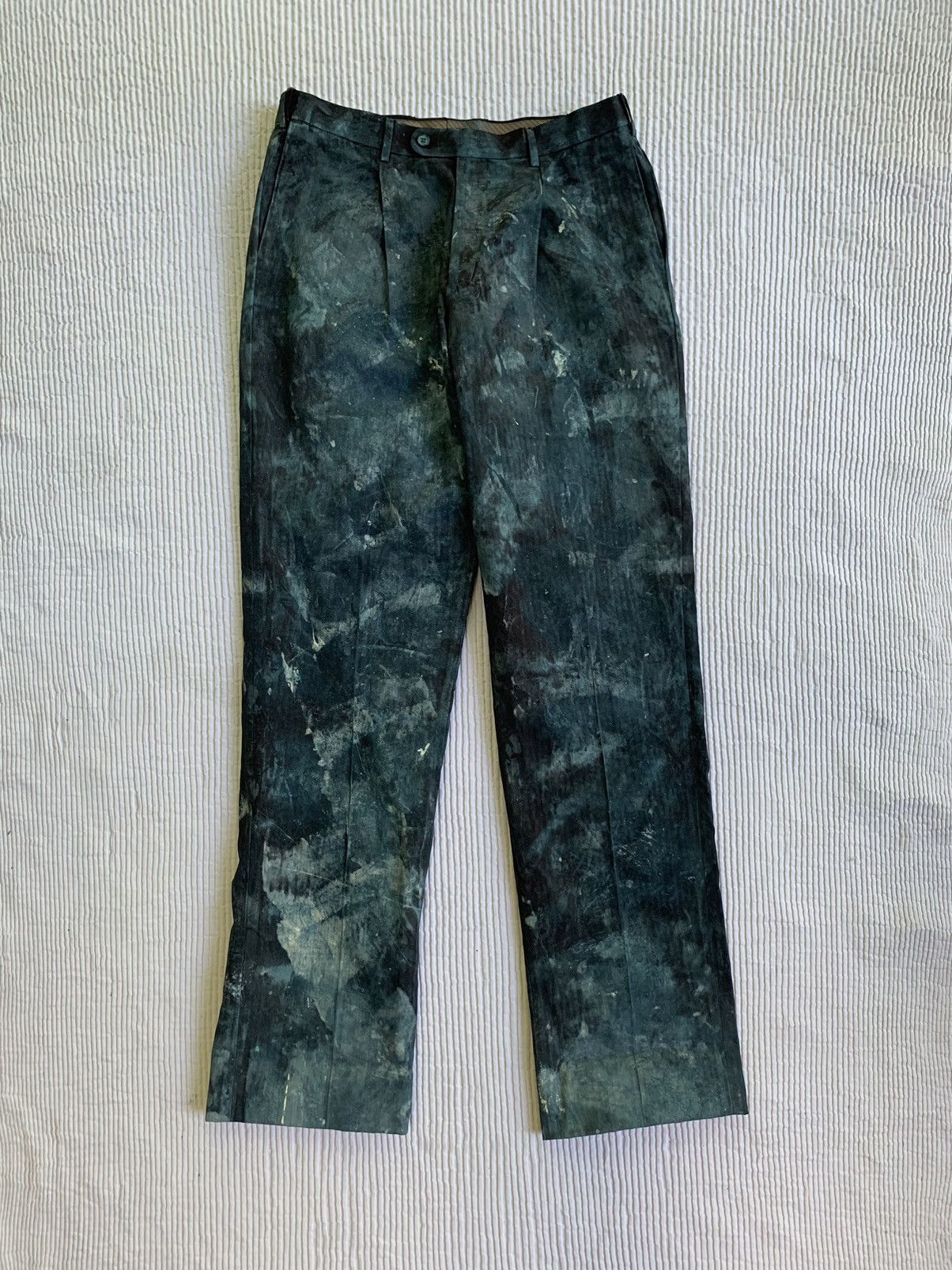 Handmade Deep Sea Hand Camo Painted Pant Size US 33 - 1 Thumbnail