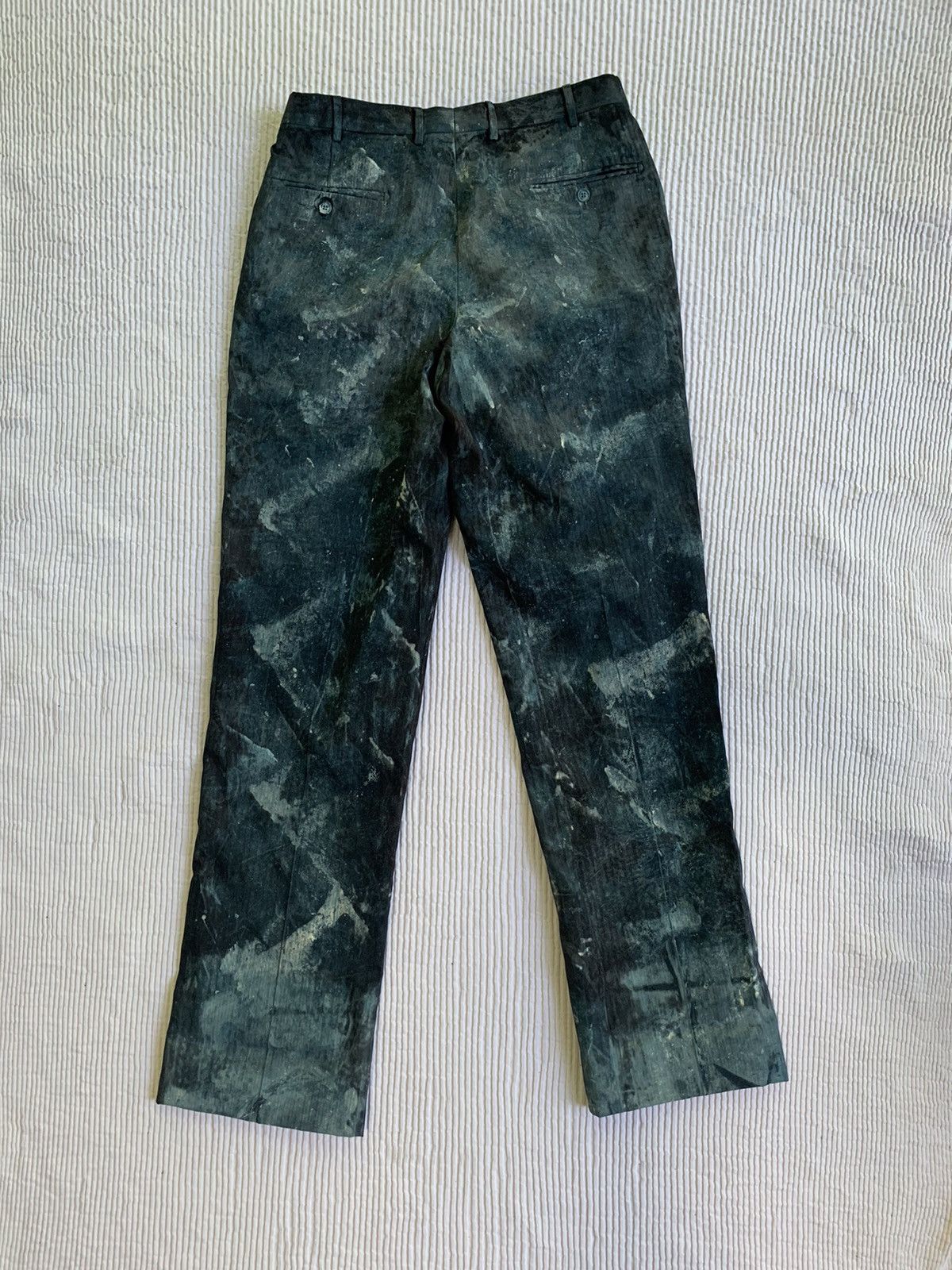 Handmade Deep Sea Hand Camo Painted Pant Size US 33 - 13 Thumbnail