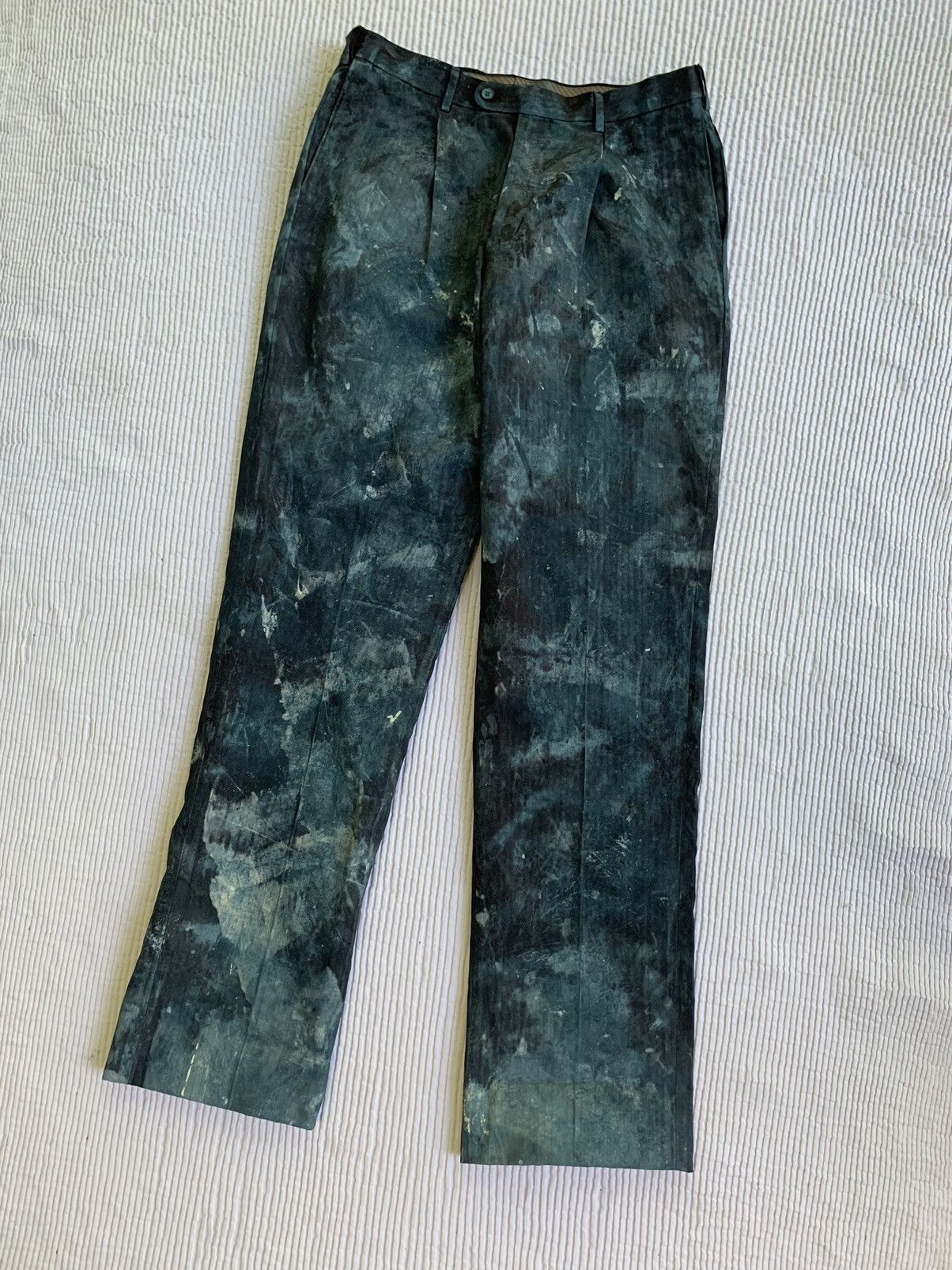 Handmade Deep Sea Hand Camo Painted Pant Size US 33 - 2 Thumbnail