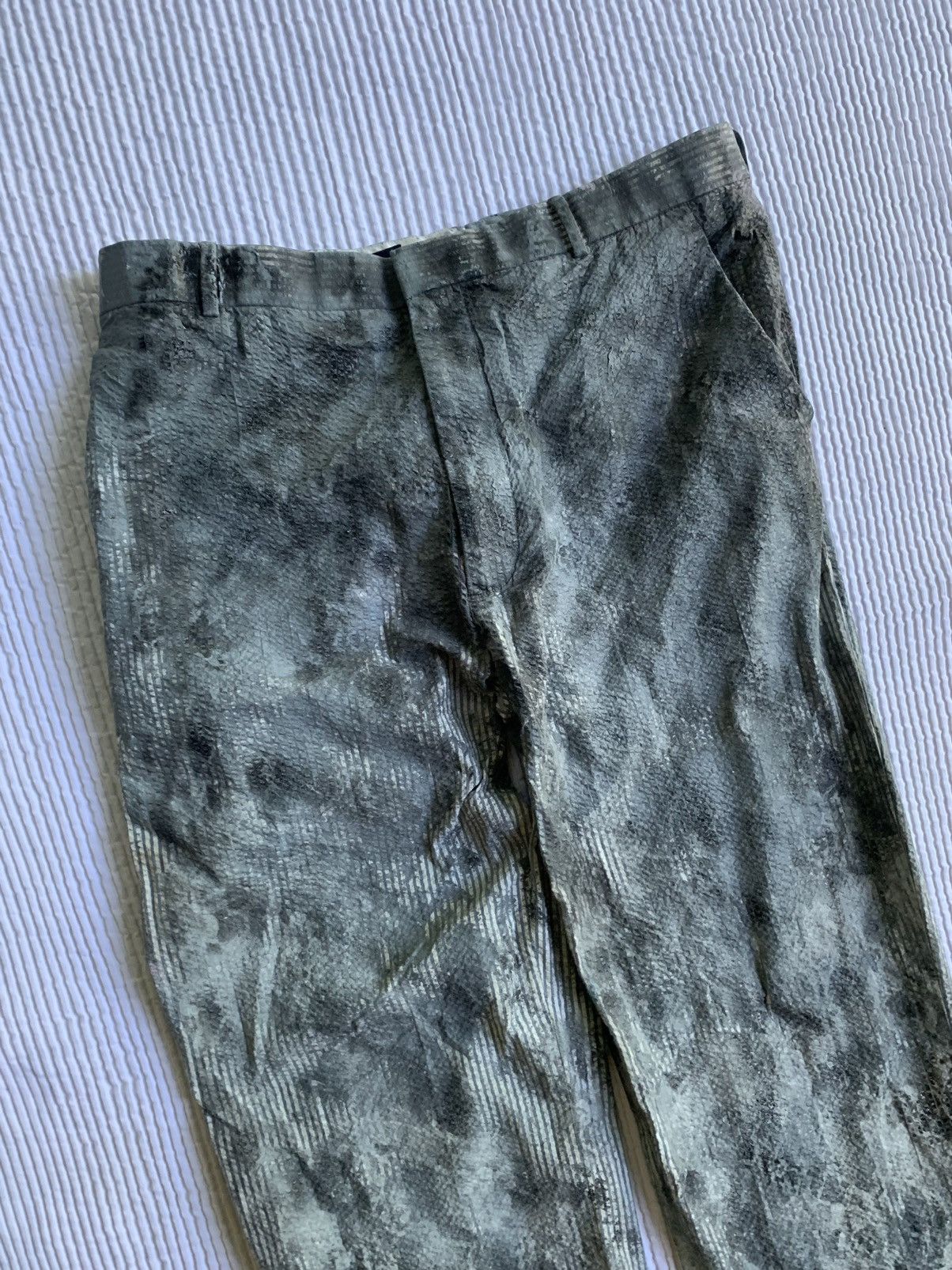 Handmade × Vintage Painted Black Blue Seersucker Pants Size US 33 - 3 Thumbnail