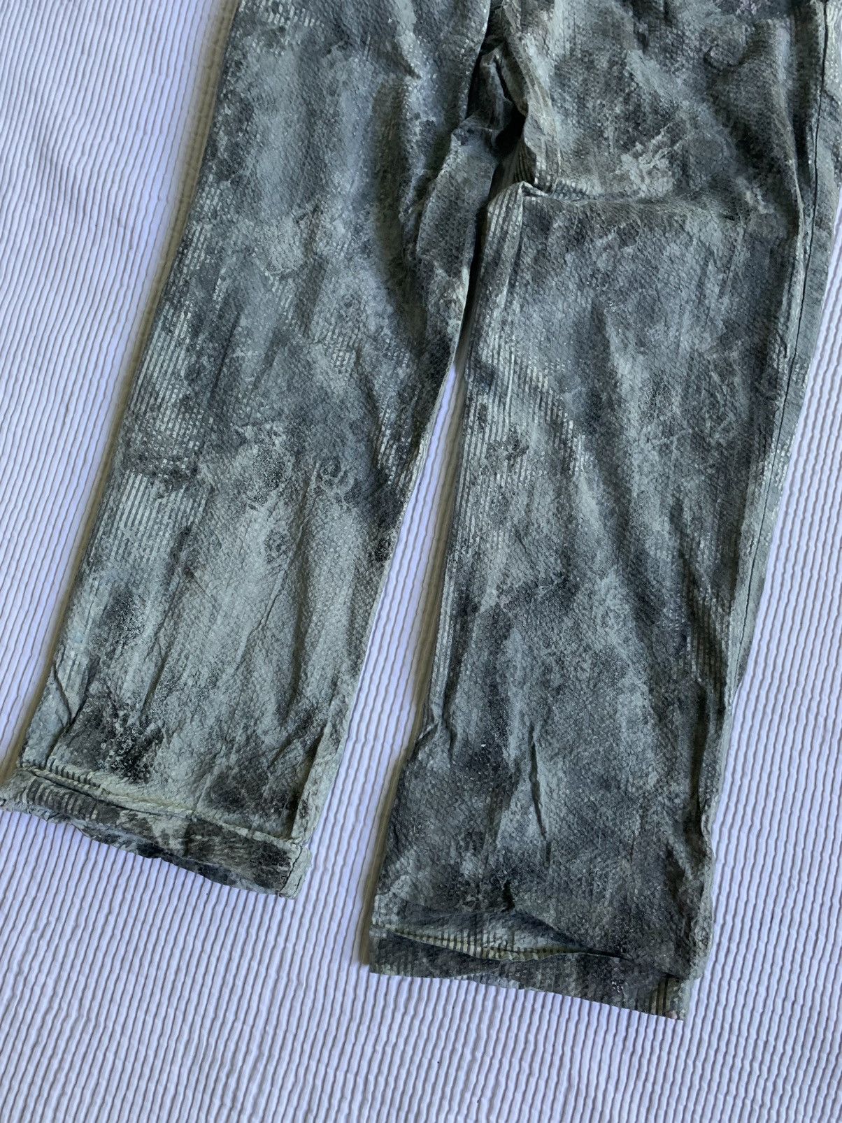 Handmade × Vintage Painted Black Blue Seersucker Pants Size US 33 - 16 Thumbnail