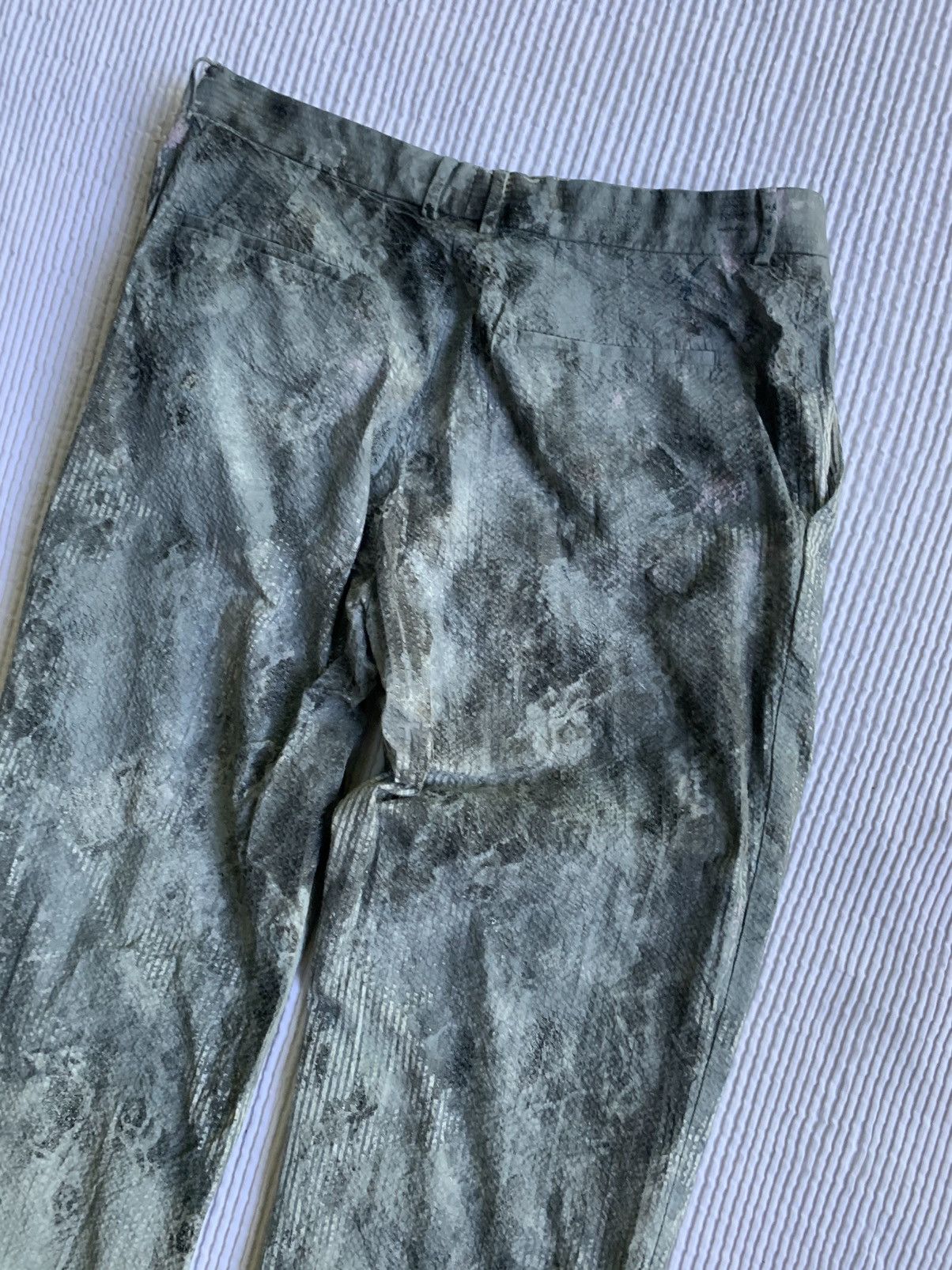 Handmade × Vintage Painted Black Blue Seersucker Pants Size US 33 - 13 Thumbnail