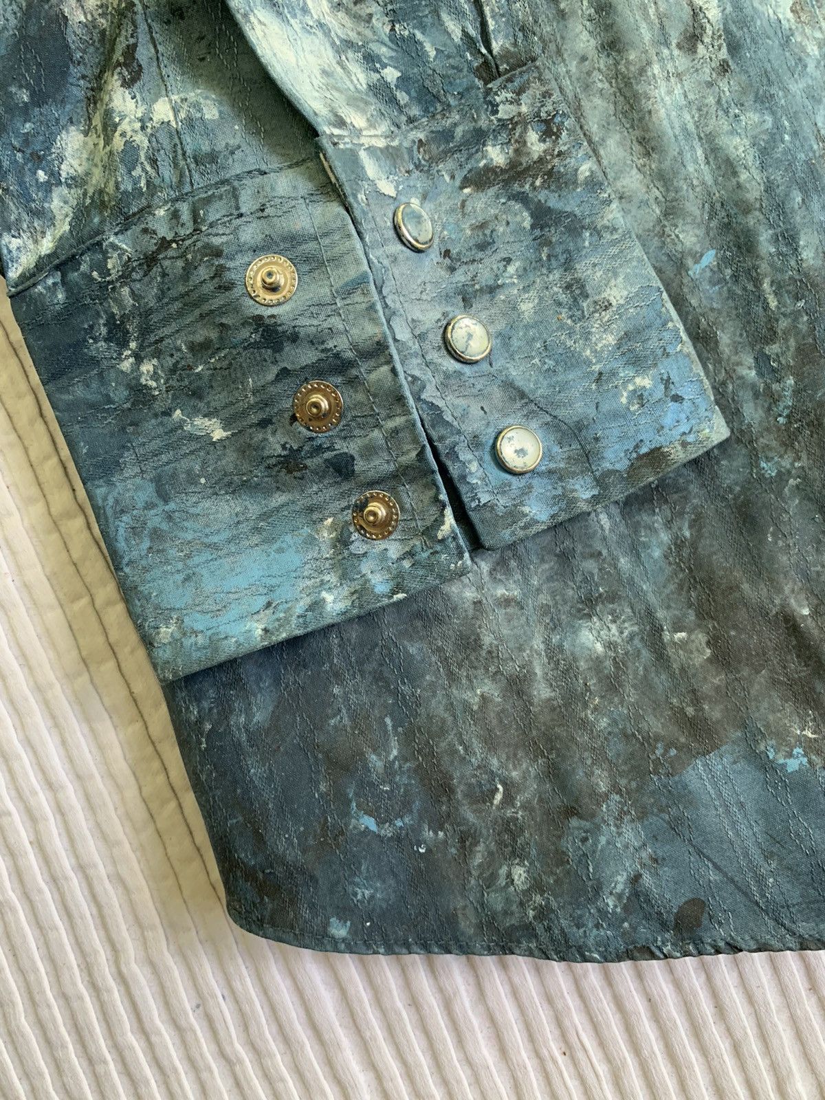 Handmade Black Blue Abex Pearl Snap Button Shirt Size US L / EU 52-54 / 3 - 10 Thumbnail