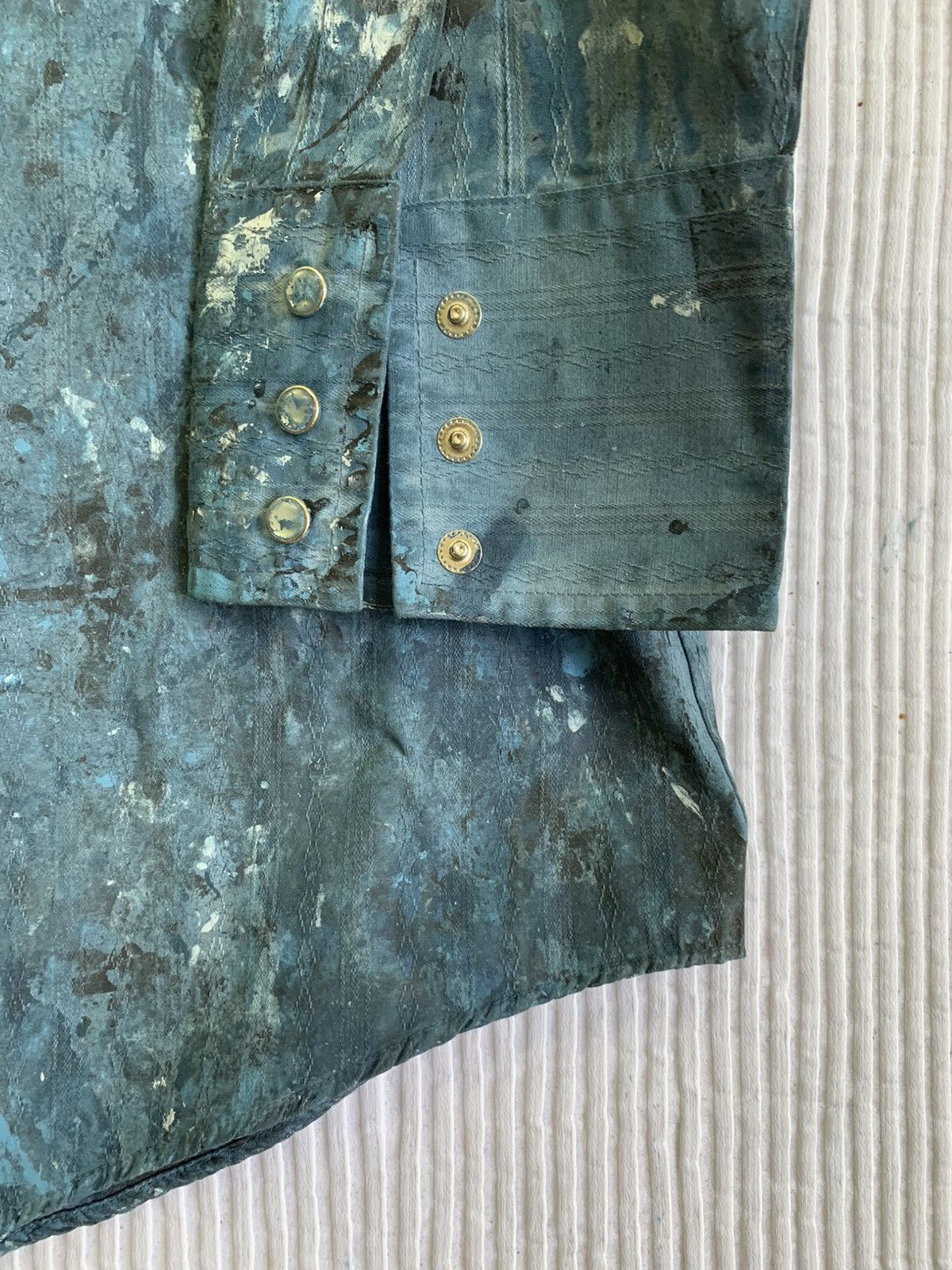 Handmade Black Blue Abex Pearl Snap Button Shirt Size US L / EU 52-54 / 3 - 12 Thumbnail