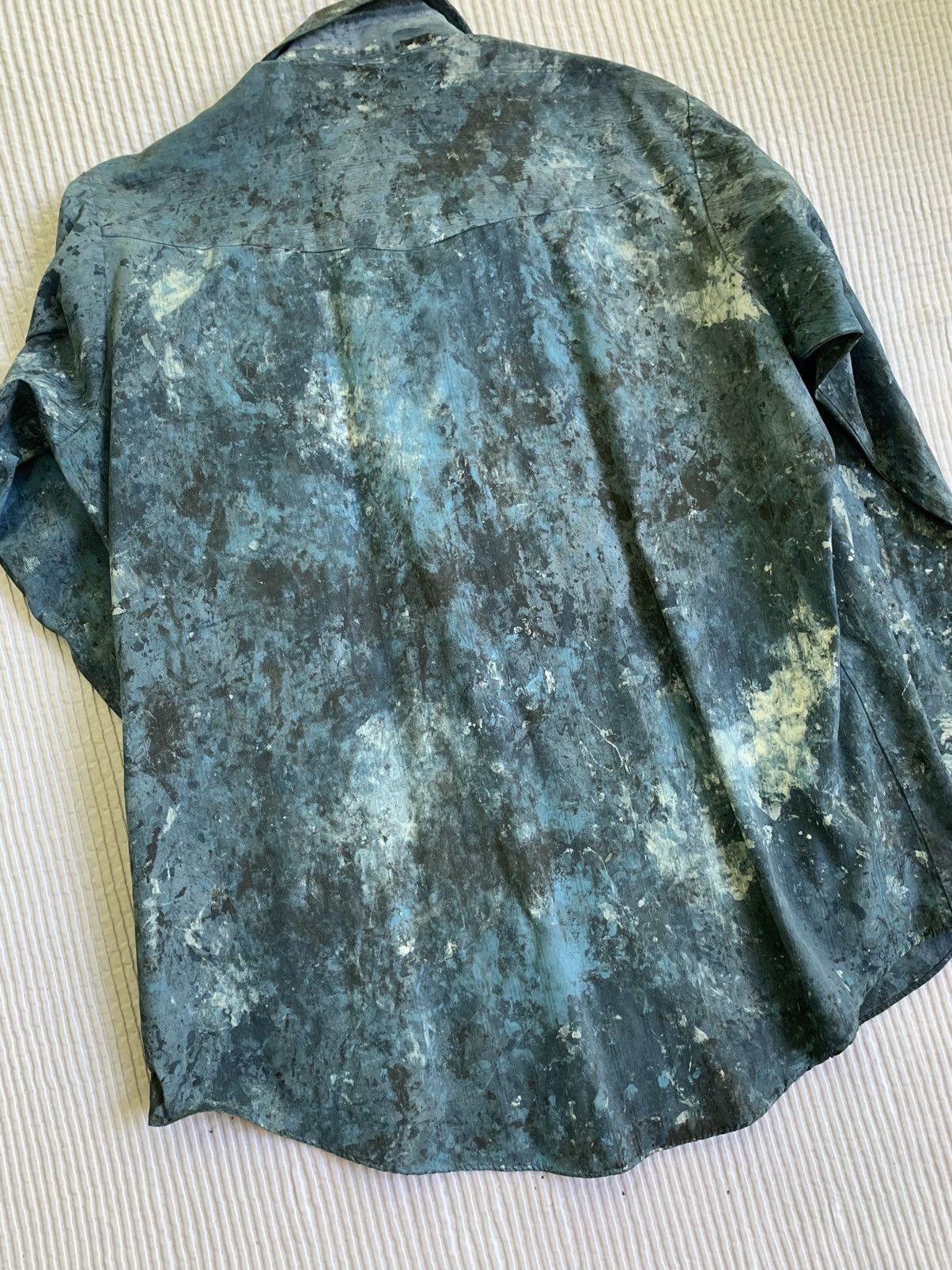 Handmade Black Blue Abex Pearl Snap Button Shirt Size US L / EU 52-54 / 3 - 22 Thumbnail