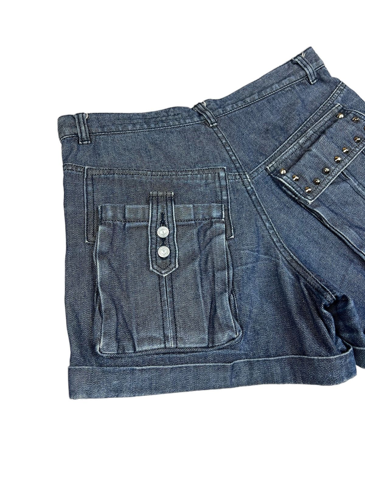 Issey Miyake Sunaokuwahara Studded Denim Hot Pants Size 31" - 5 Thumbnail