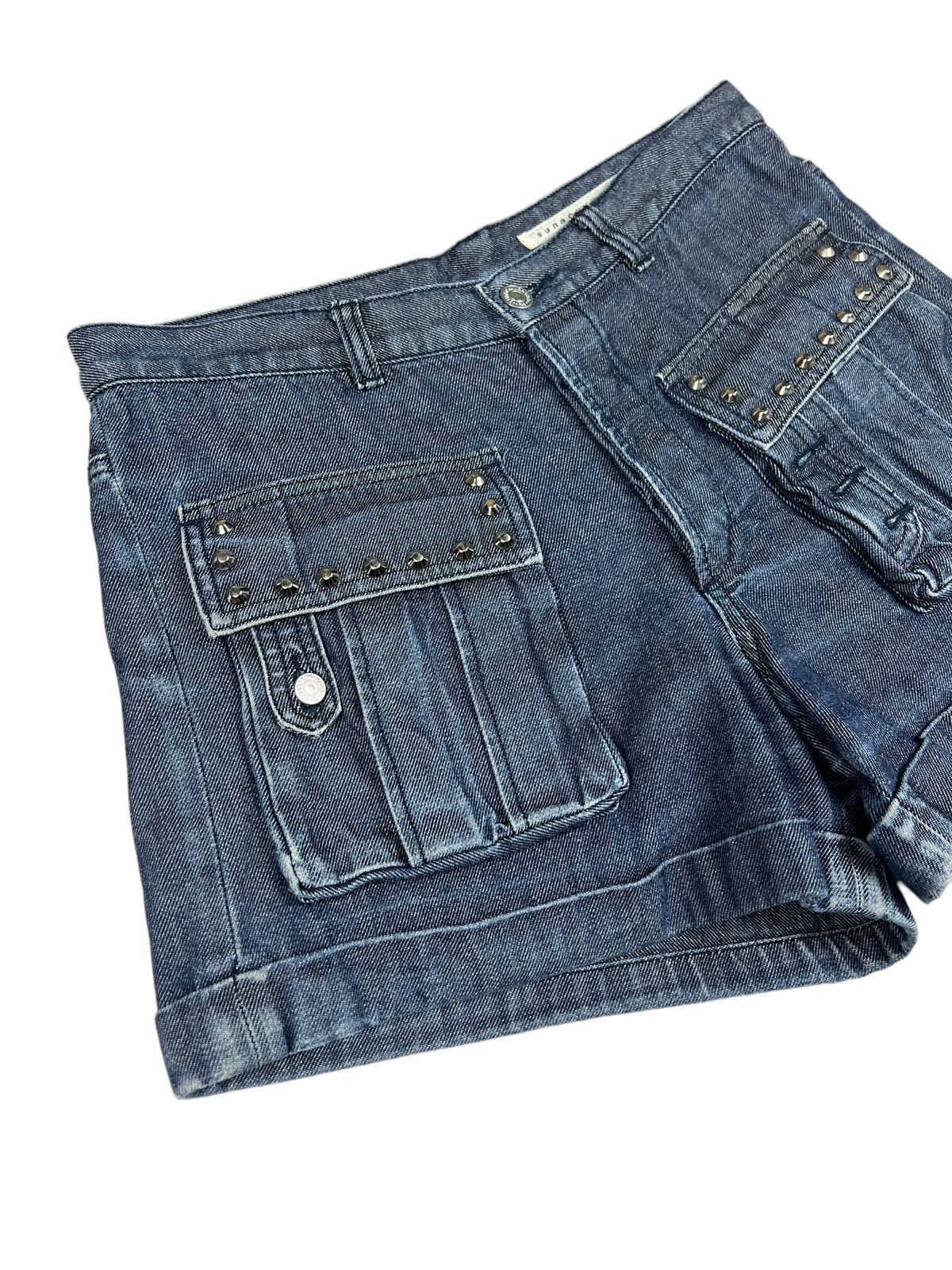 Issey Miyake Sunaokuwahara Studded Denim Hot Pants Size 31" - 3 Thumbnail