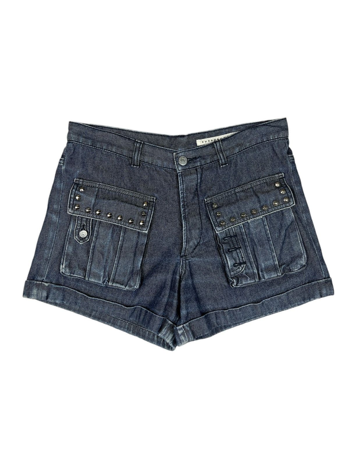 Issey Miyake Sunaokuwahara Studded Denim Hot Pants Size 31" - 1 Thumbnail