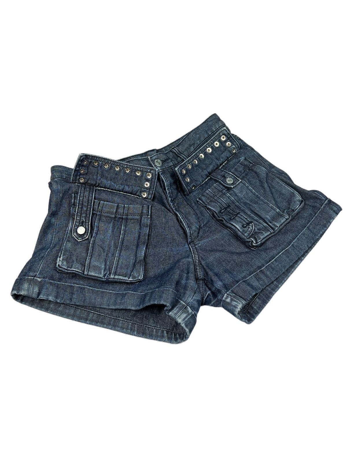 Issey Miyake Sunaokuwahara Studded Denim Hot Pants Size 31" - 10 Thumbnail