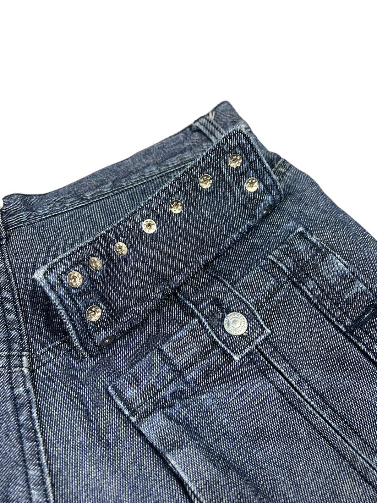 Issey Miyake Sunaokuwahara Studded Denim Hot Pants Size 31" - 7 Thumbnail