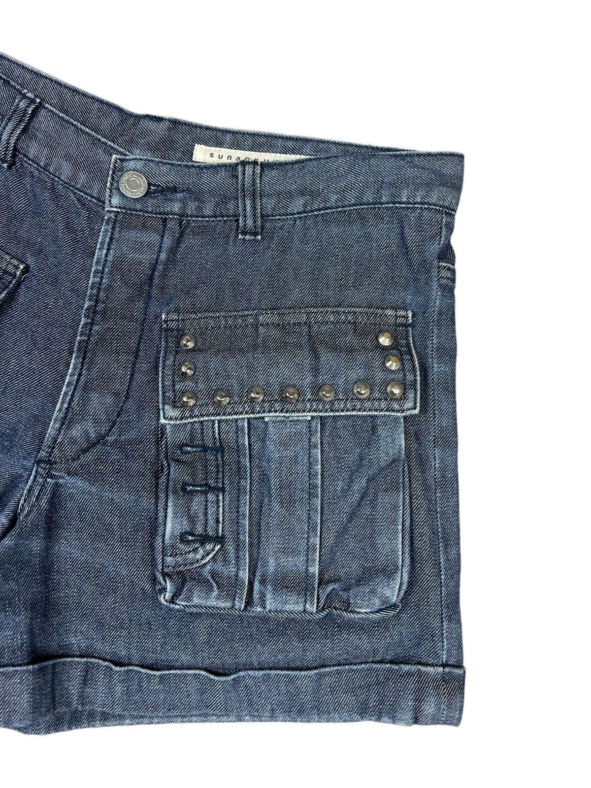 Issey Miyake Sunaokuwahara Studded Denim Hot Pants Size 31" - 4 Thumbnail