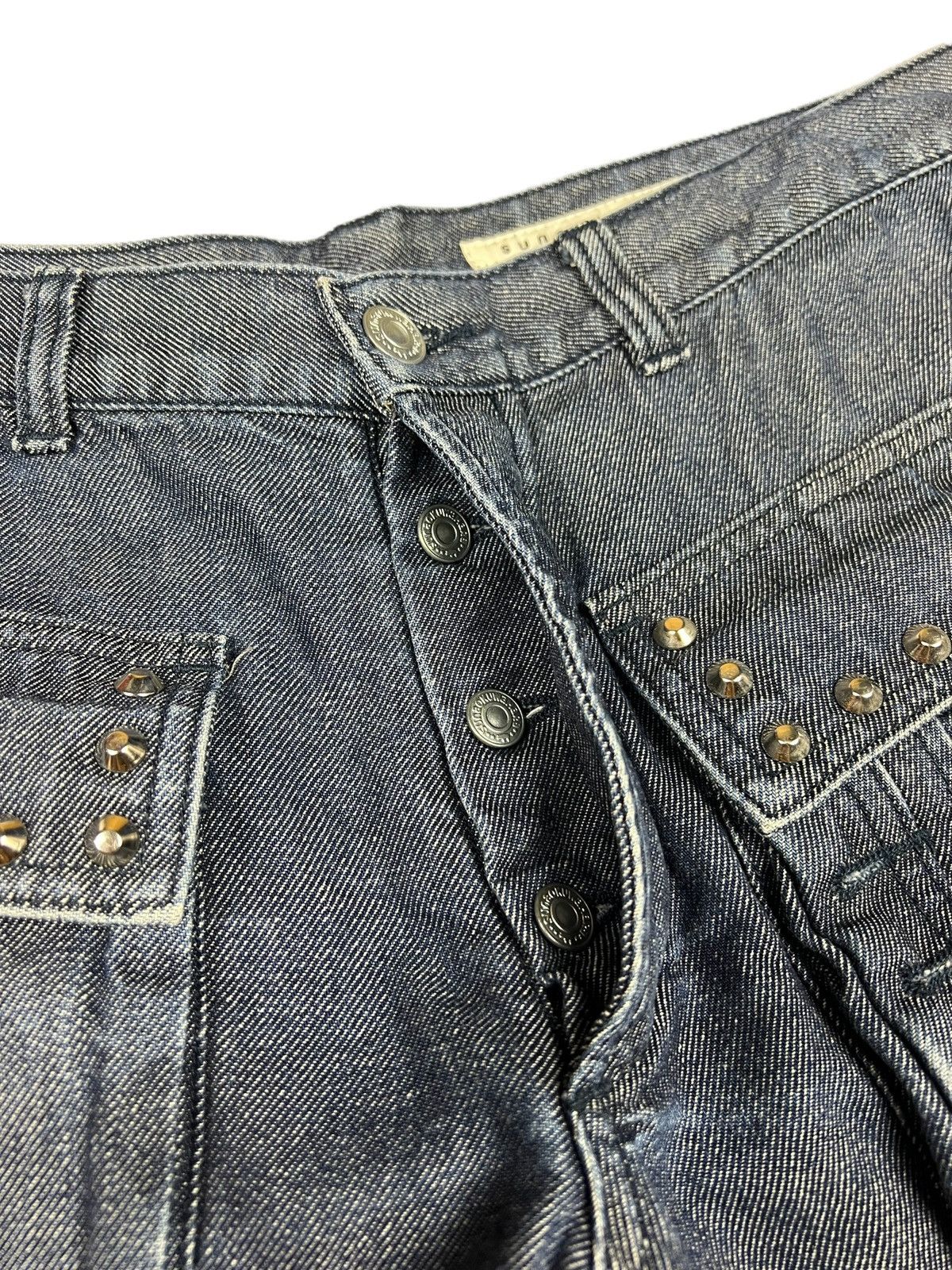 Issey Miyake Sunaokuwahara Studded Denim Hot Pants Size 31" - 8 Thumbnail