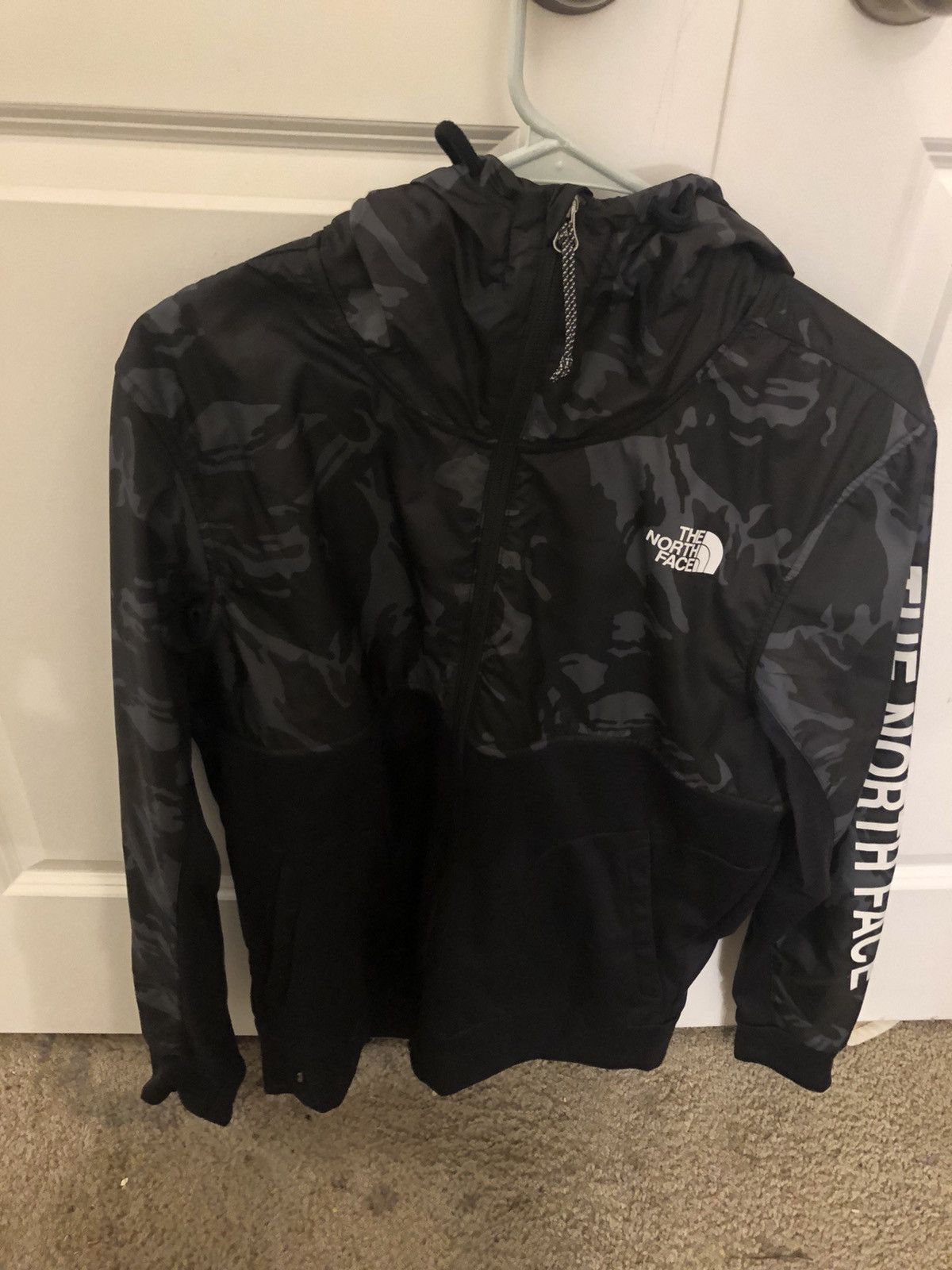 The north face black clearance camo jacket