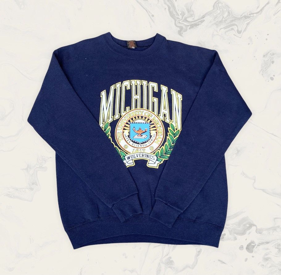 Vintage Vintage Michigan Wolverines University Football Sweatshirt Size US L / EU 52-54 / 3 - 1 Thumbnail