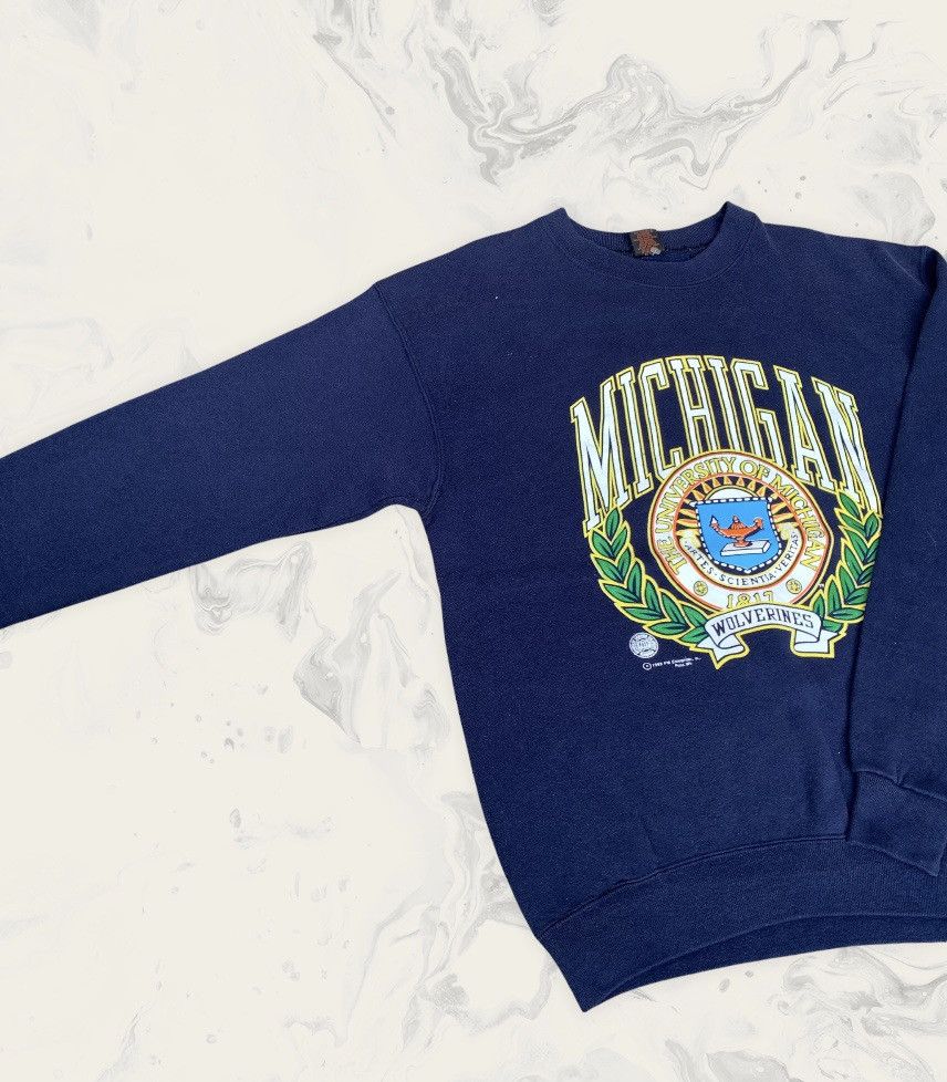 Vintage Vintage Michigan Wolverines University Football Sweatshirt Size US L / EU 52-54 / 3 - 6 Thumbnail
